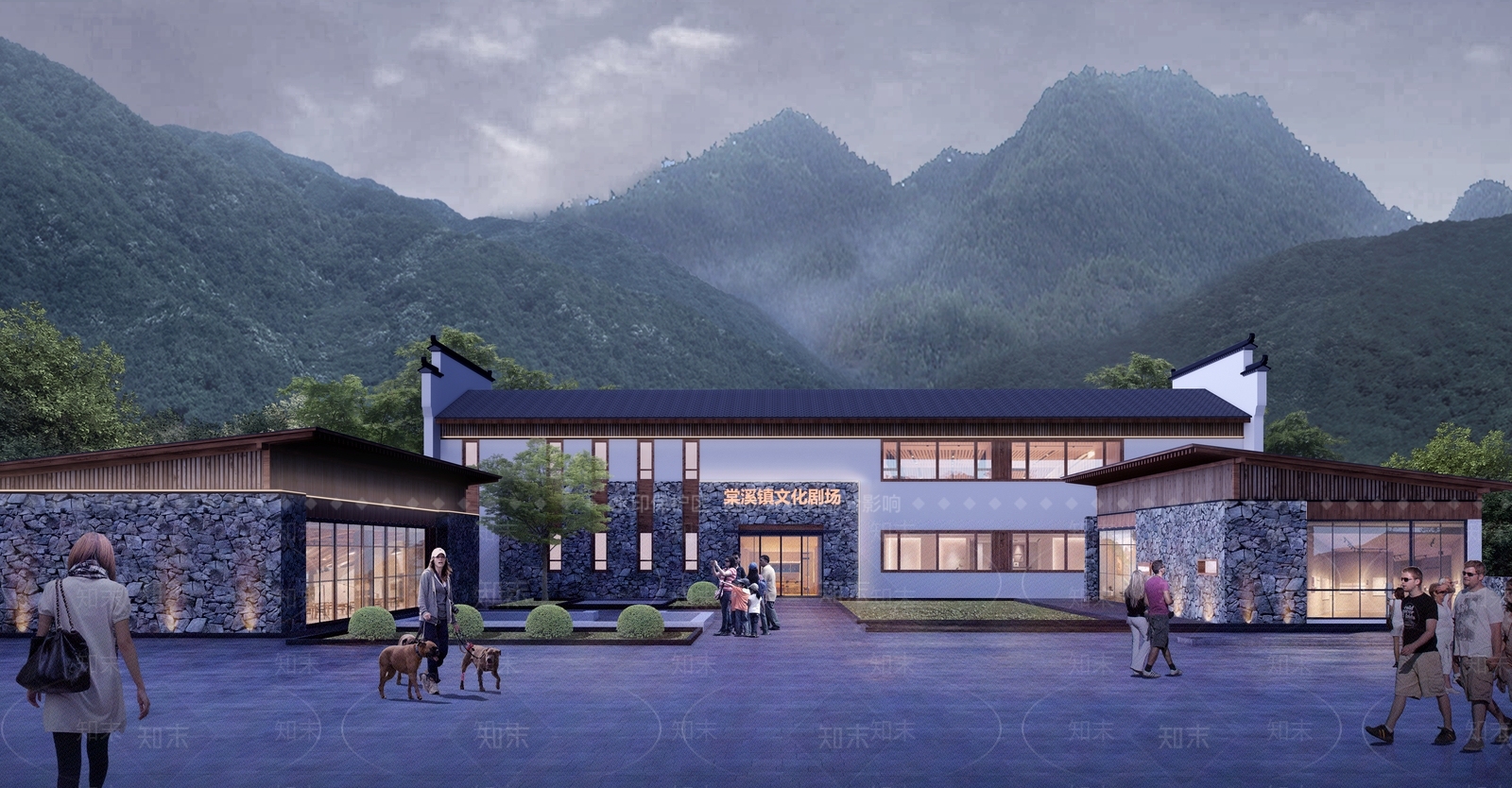 新中式文化剧院SU模型下载【ID:1137322216】