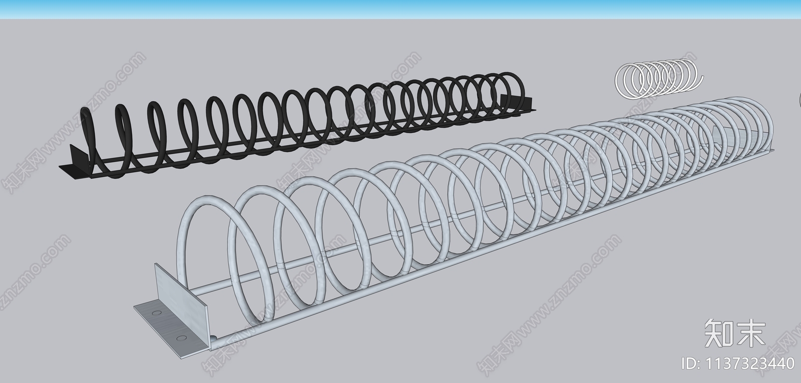 自行车停车架SU模型下载【ID:1137323440】