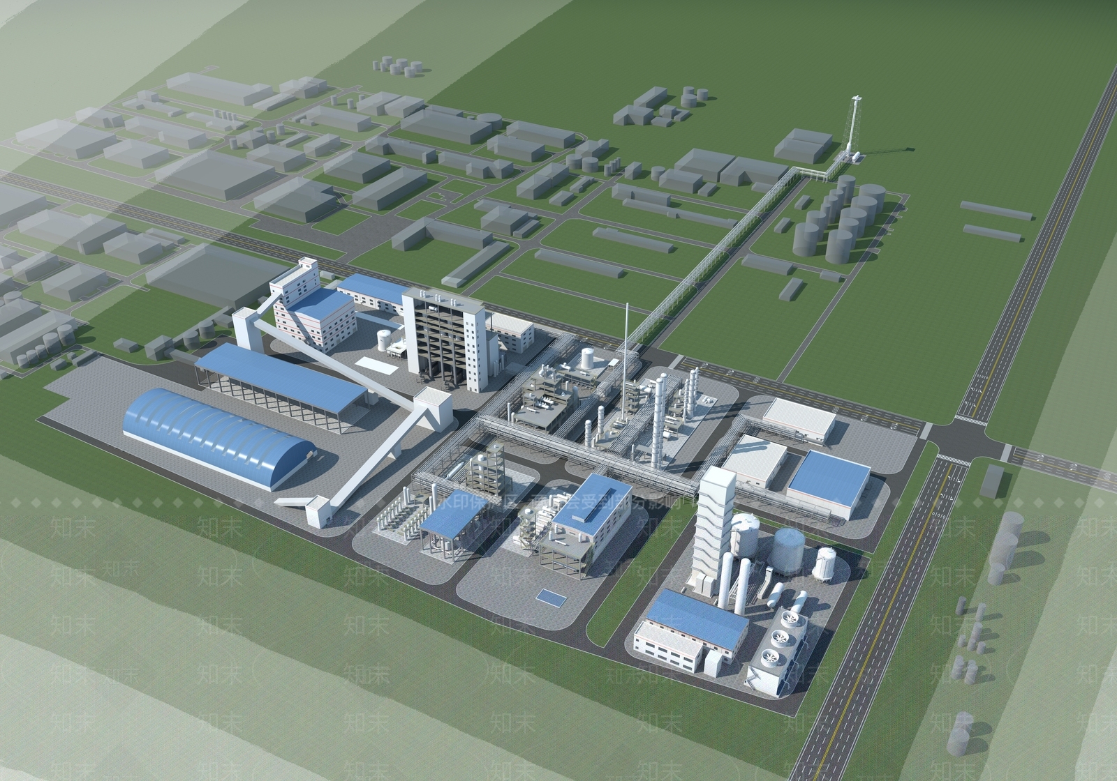 现代工业厂房3D模型下载【ID:1137325240】