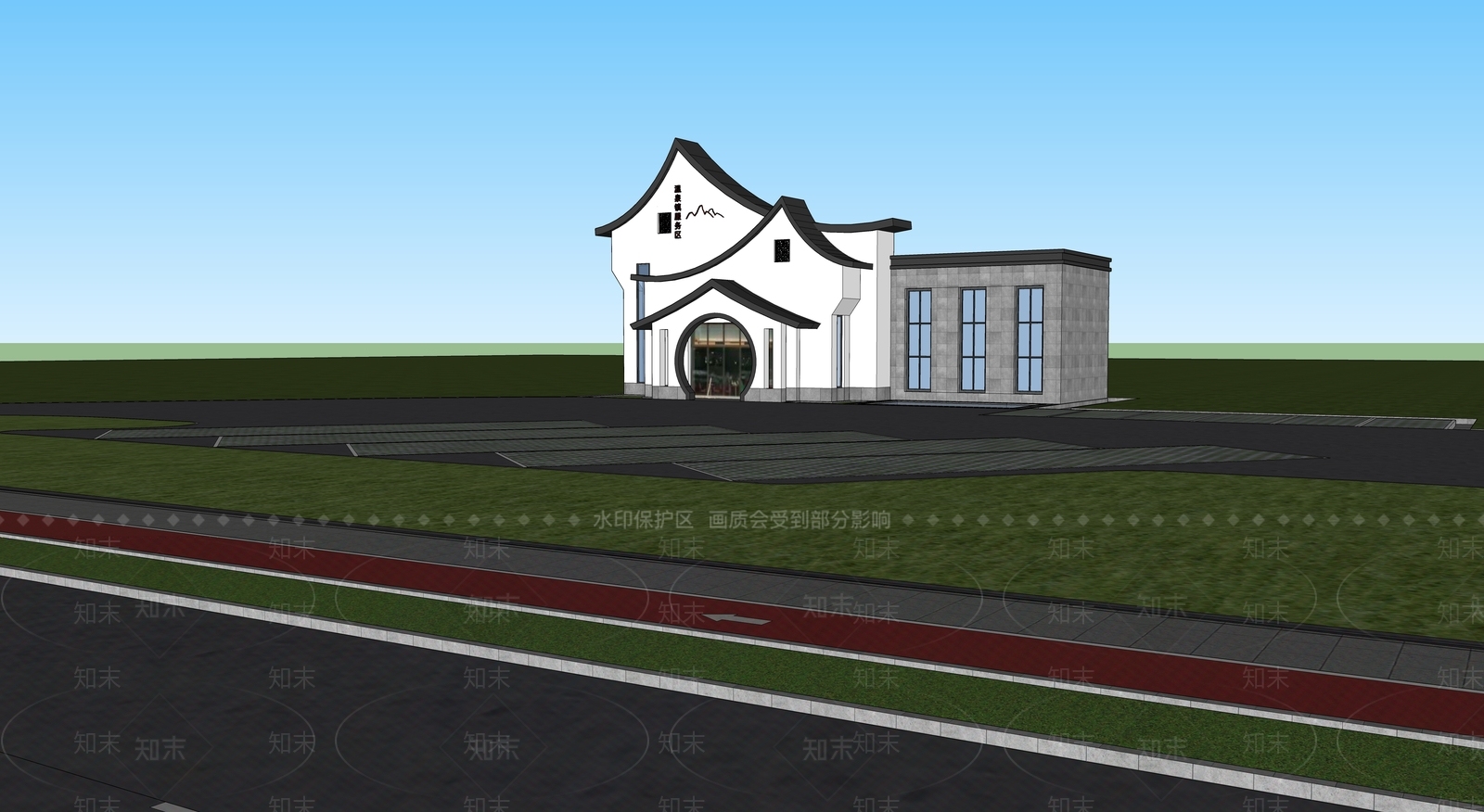 新中式服务中心SU模型下载【ID:1137328825】