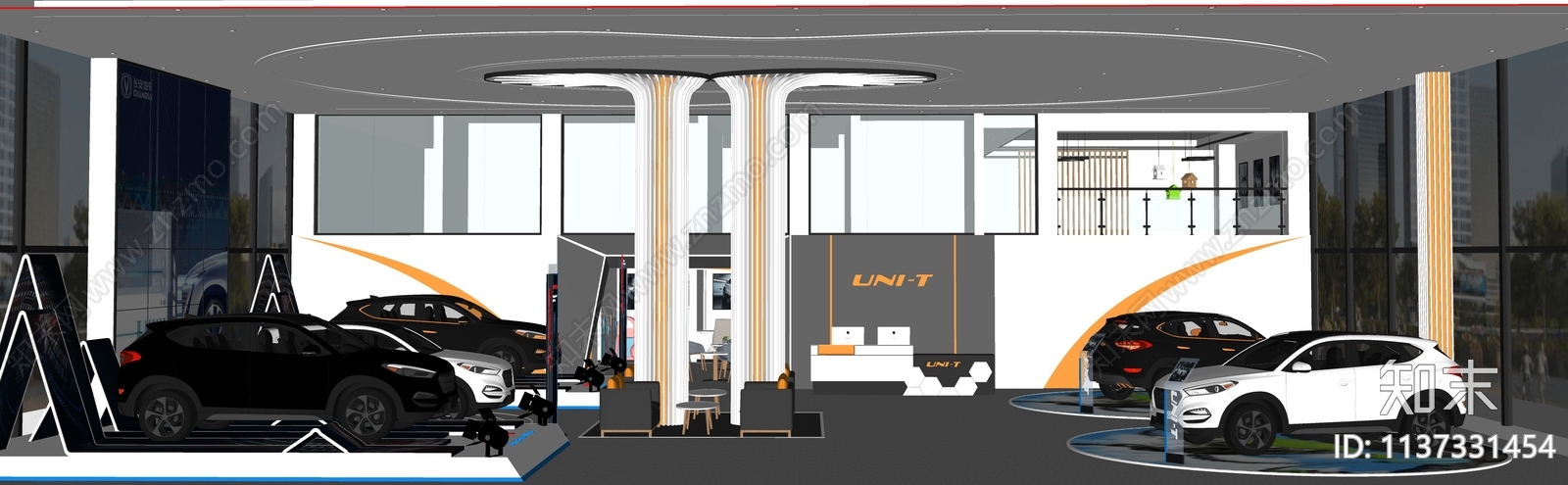 现代汽车展厅店SU模型下载【ID:1137331454】