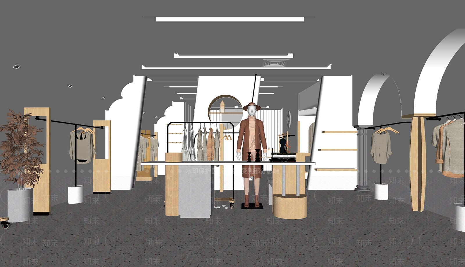 现代服装店SU模型下载【ID:1137332350】