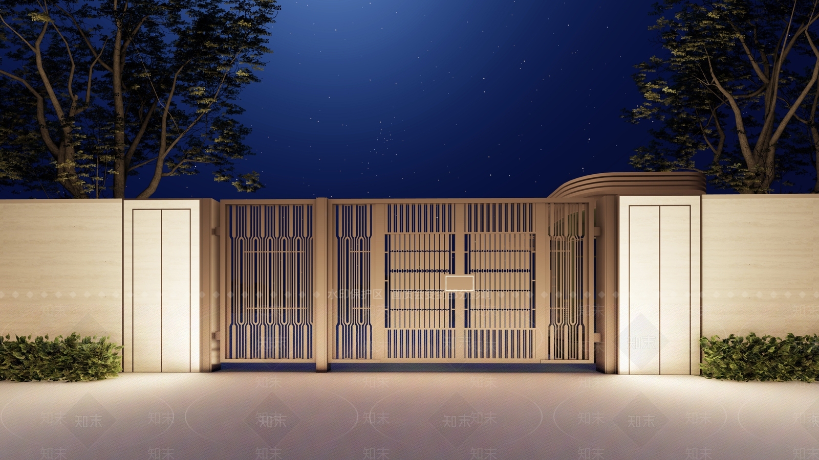 新中式铁艺门SU模型下载【ID:1137333878】