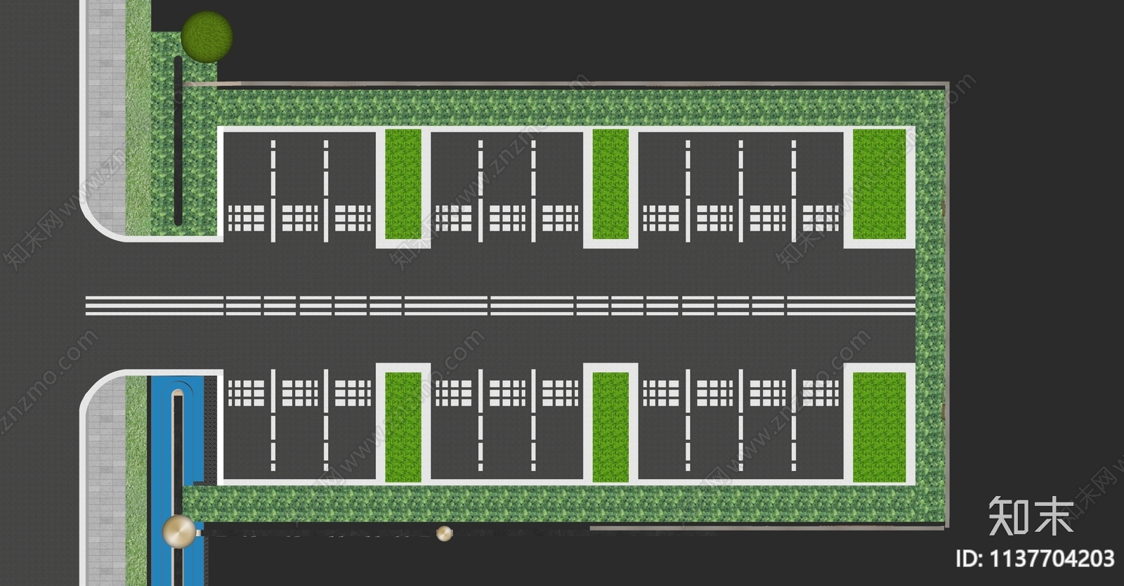 现代停车场SU模型下载【ID:1137704203】