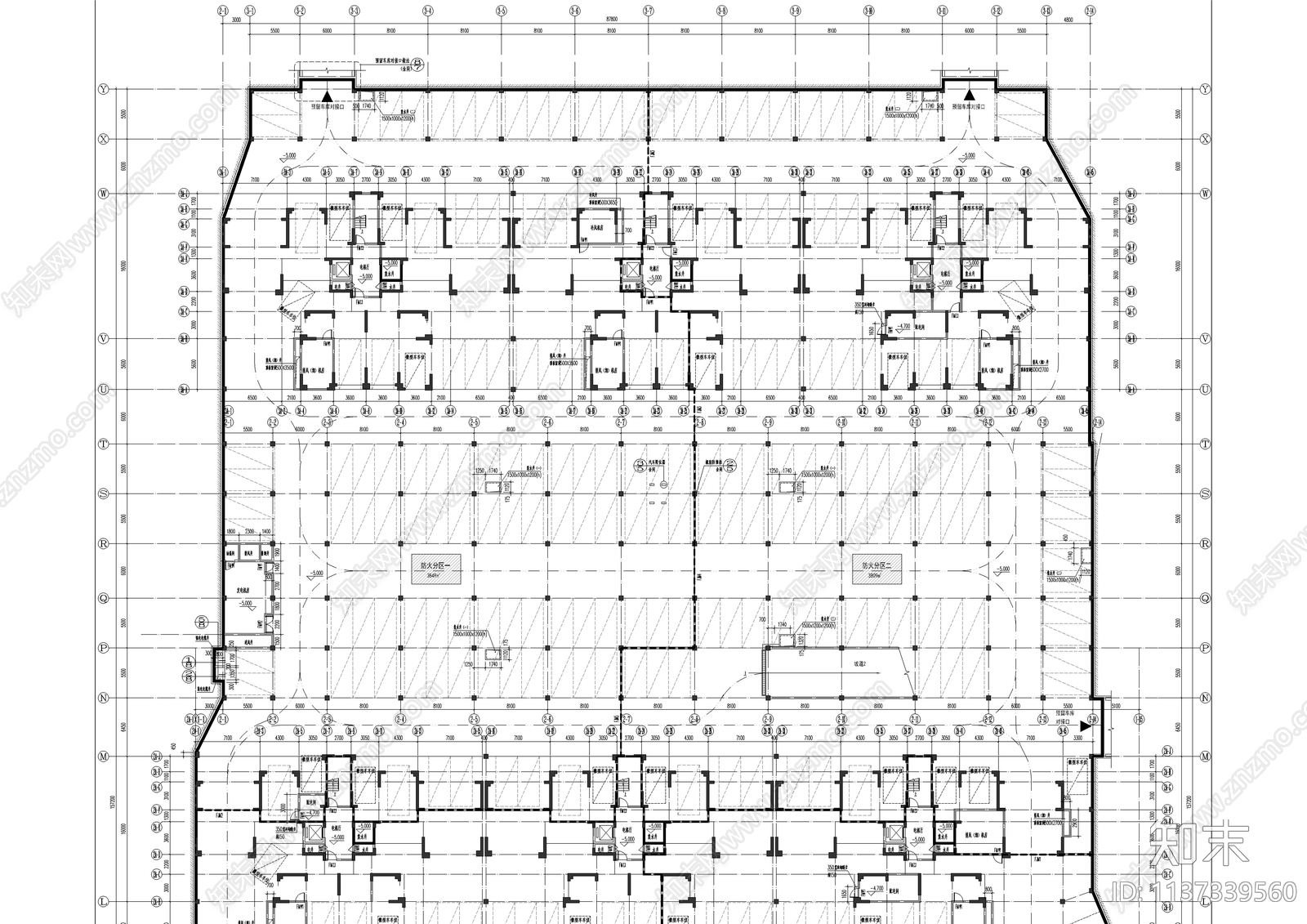 大型地下车库全套建筑cad施工图下载【ID:1137339560】