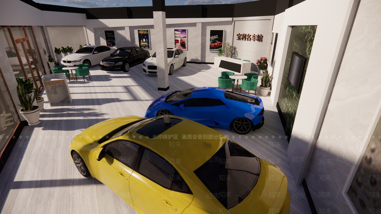 现代汽车展厅SU模型下载【ID:1137340389】