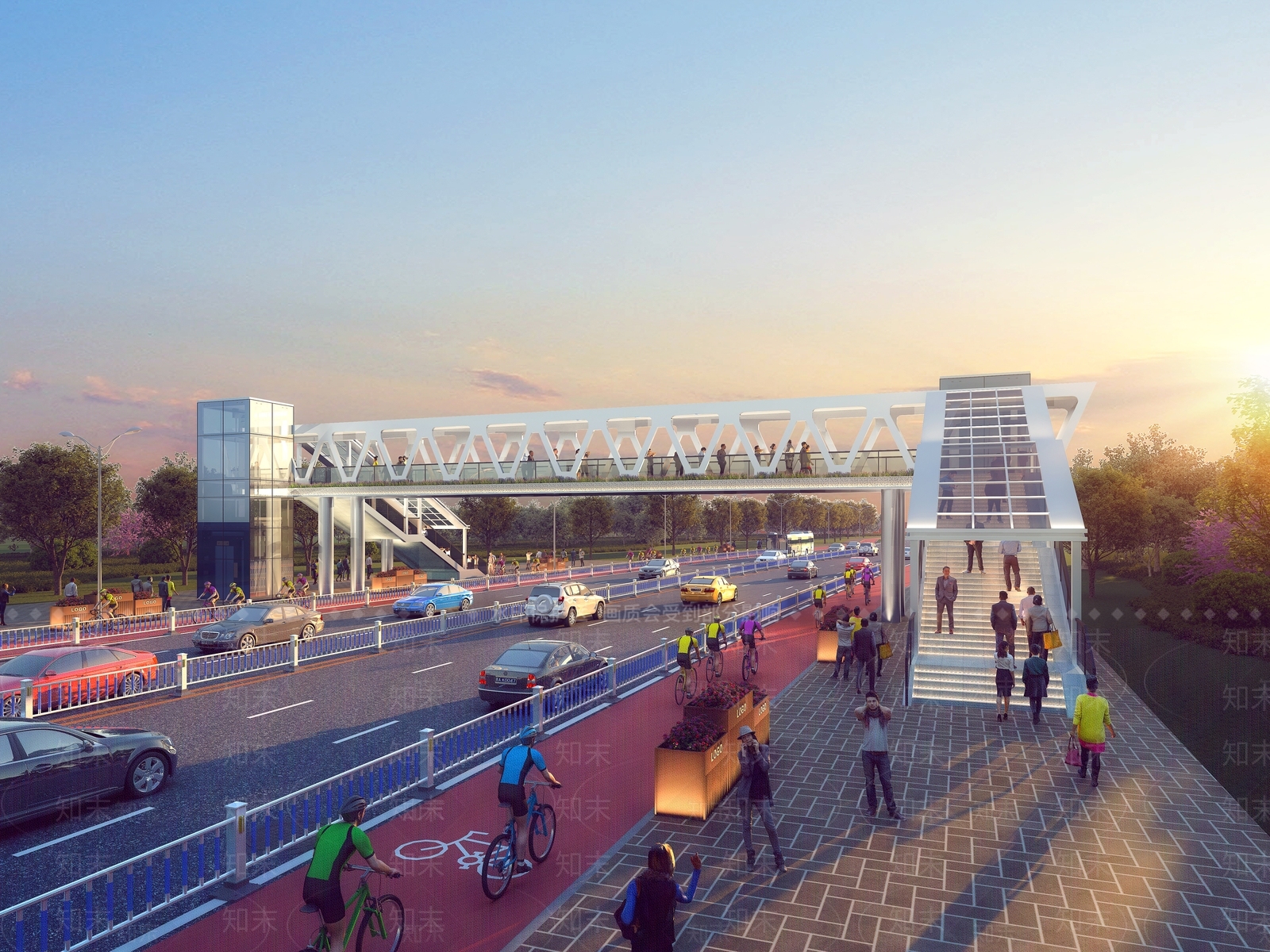 现代人行天桥3D模型下载【ID:1137341248】