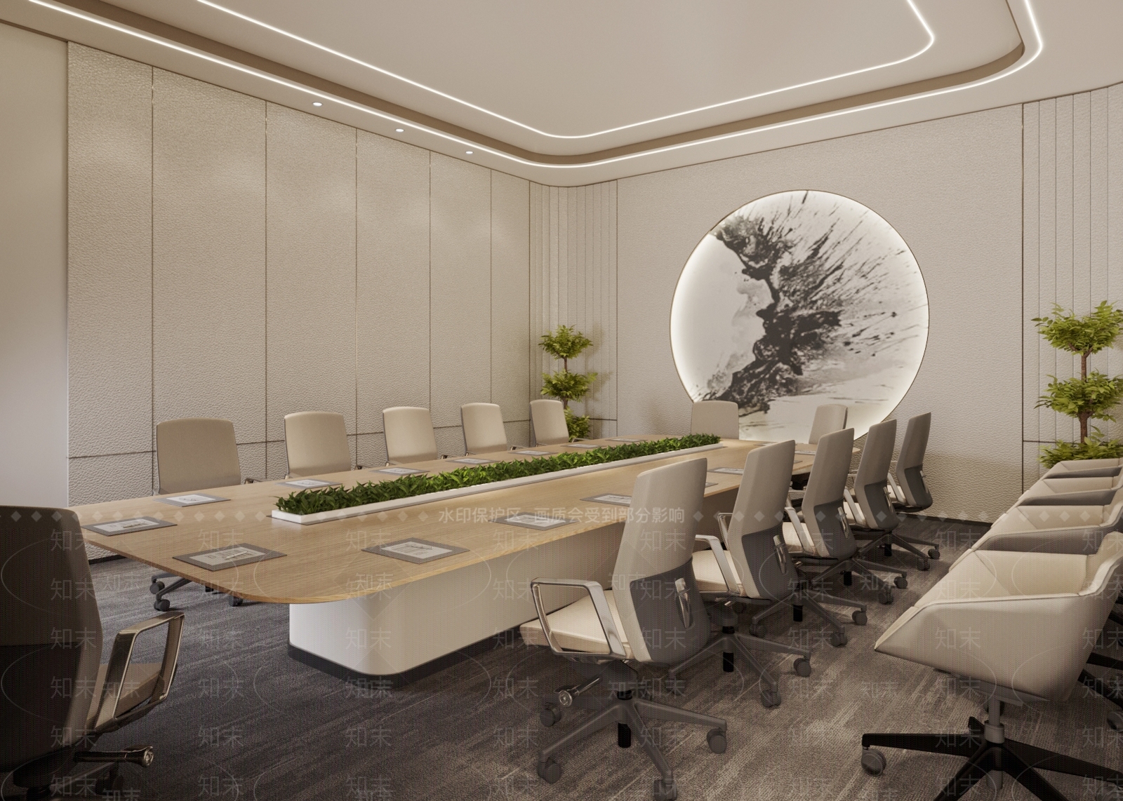 现代轻奢会议室3D模型下载【ID:1137349613】_知末3d模型网