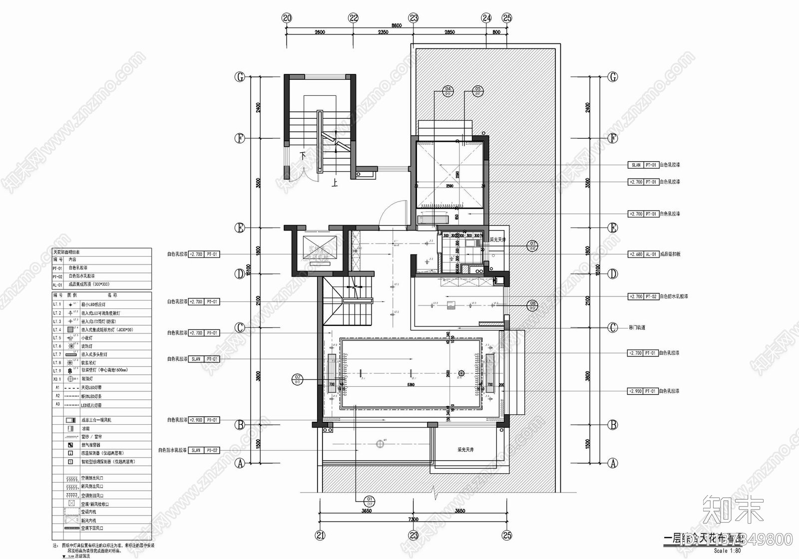 下叠小别墅室内cad施工图下载【ID:1137349800】