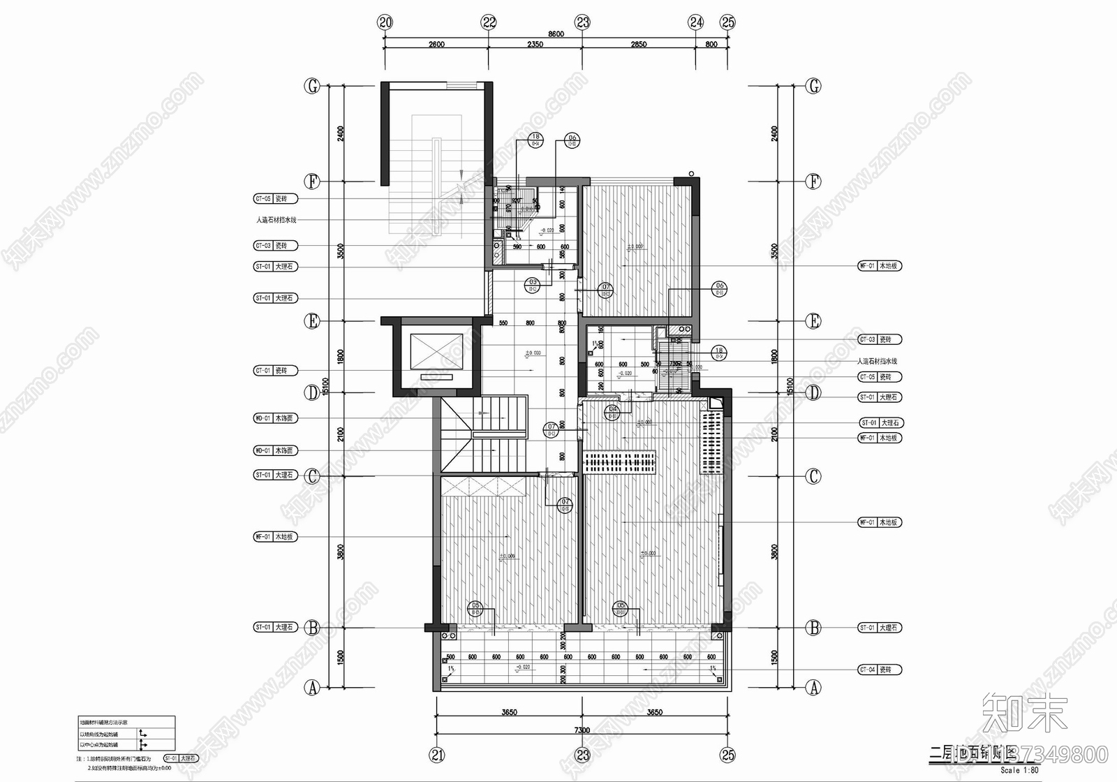 下叠小别墅室内cad施工图下载【ID:1137349800】