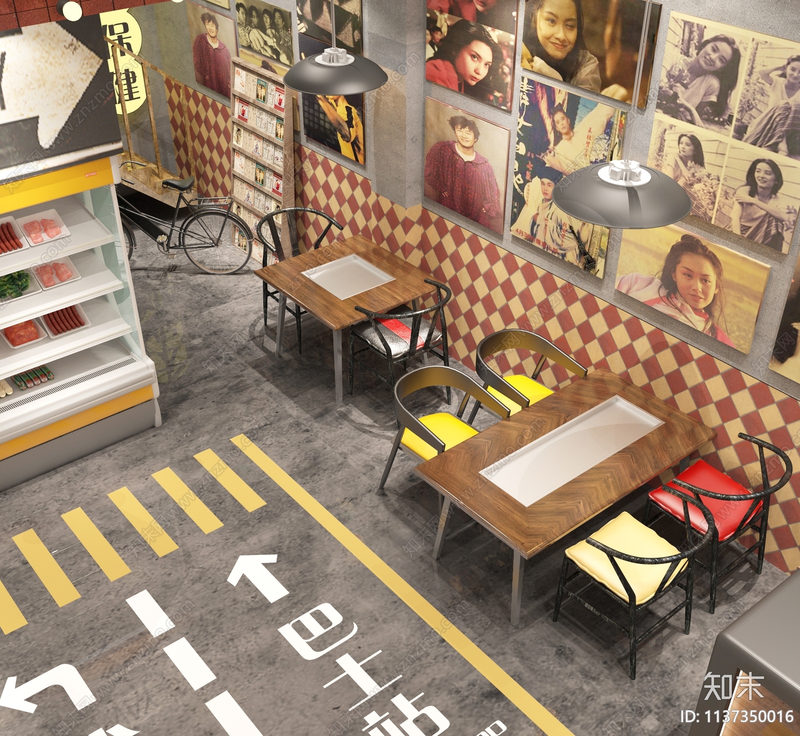 工业风烧烤店3D模型下载【ID:1137350016】