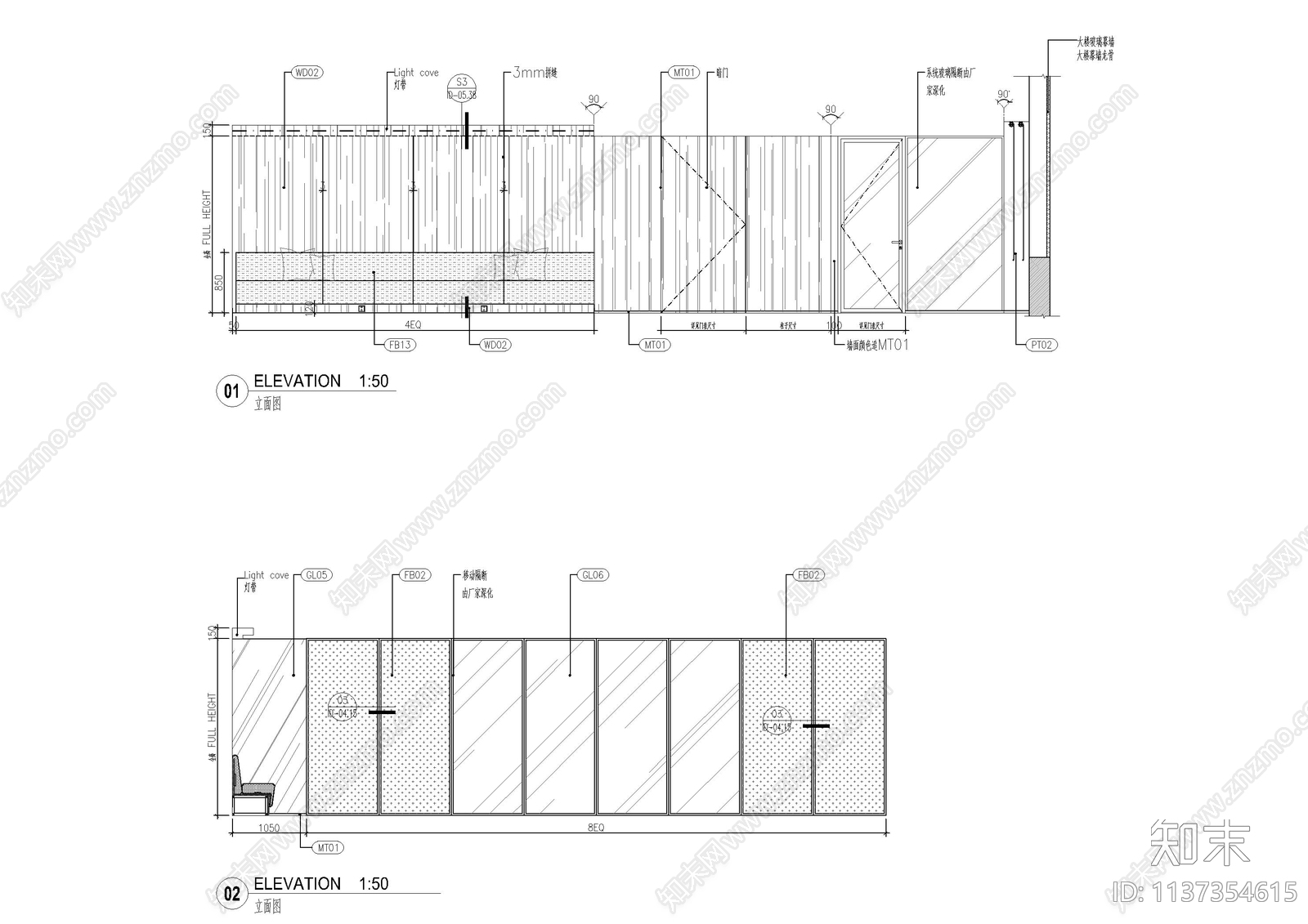 瑞安广场办公室cad施工图下载【ID:1137354615】