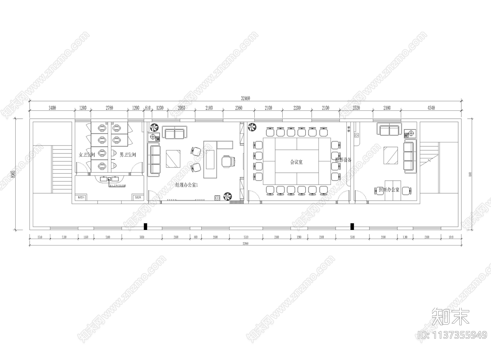 科技办公办公室全套cad施工图下载【ID:1137355949】
