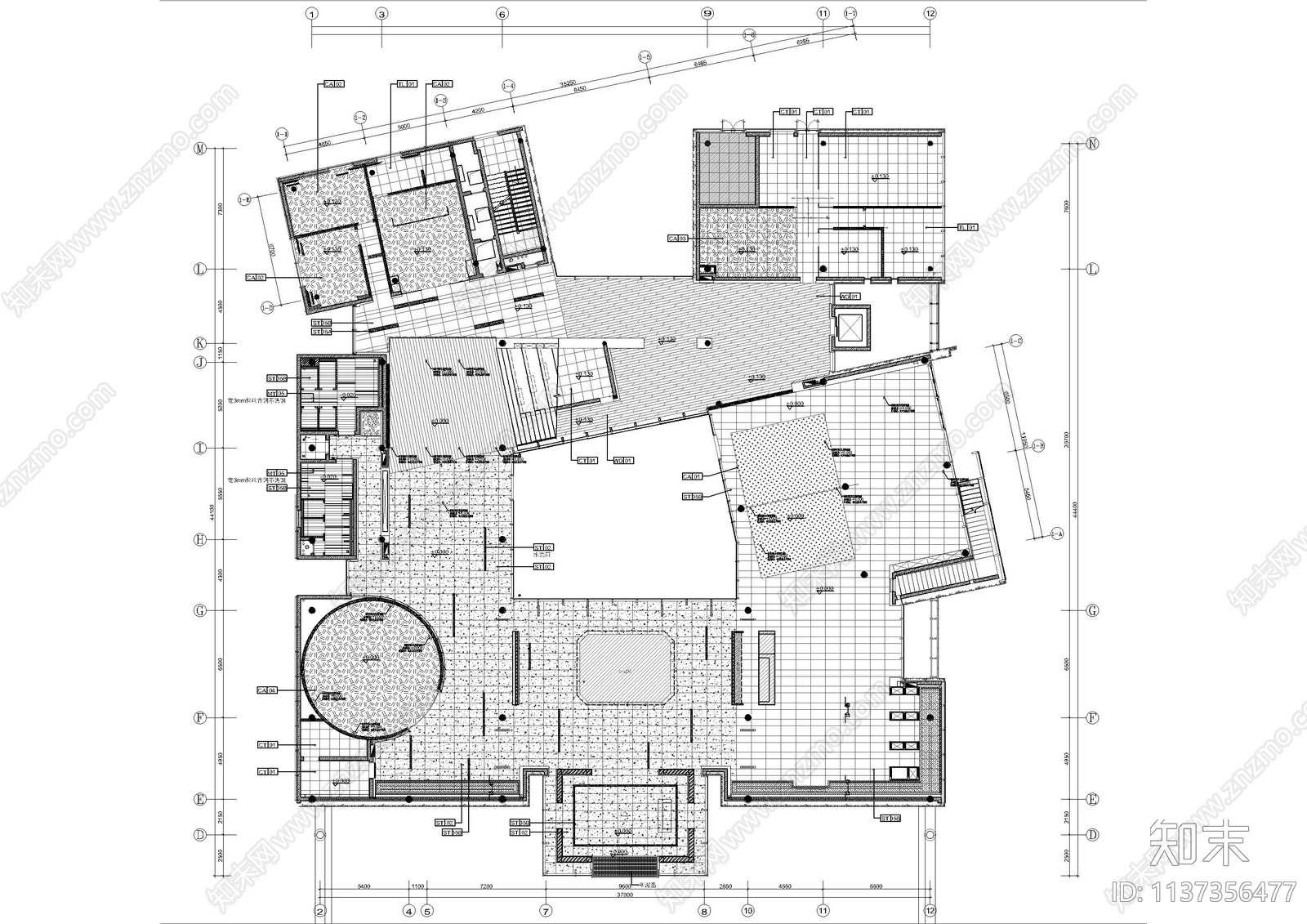 华润展示中心全套cad施工图下载【ID:1137356477】