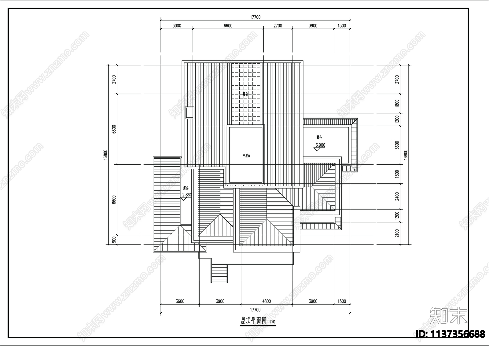 别墅建筑cad施工图下载【ID:1137356688】