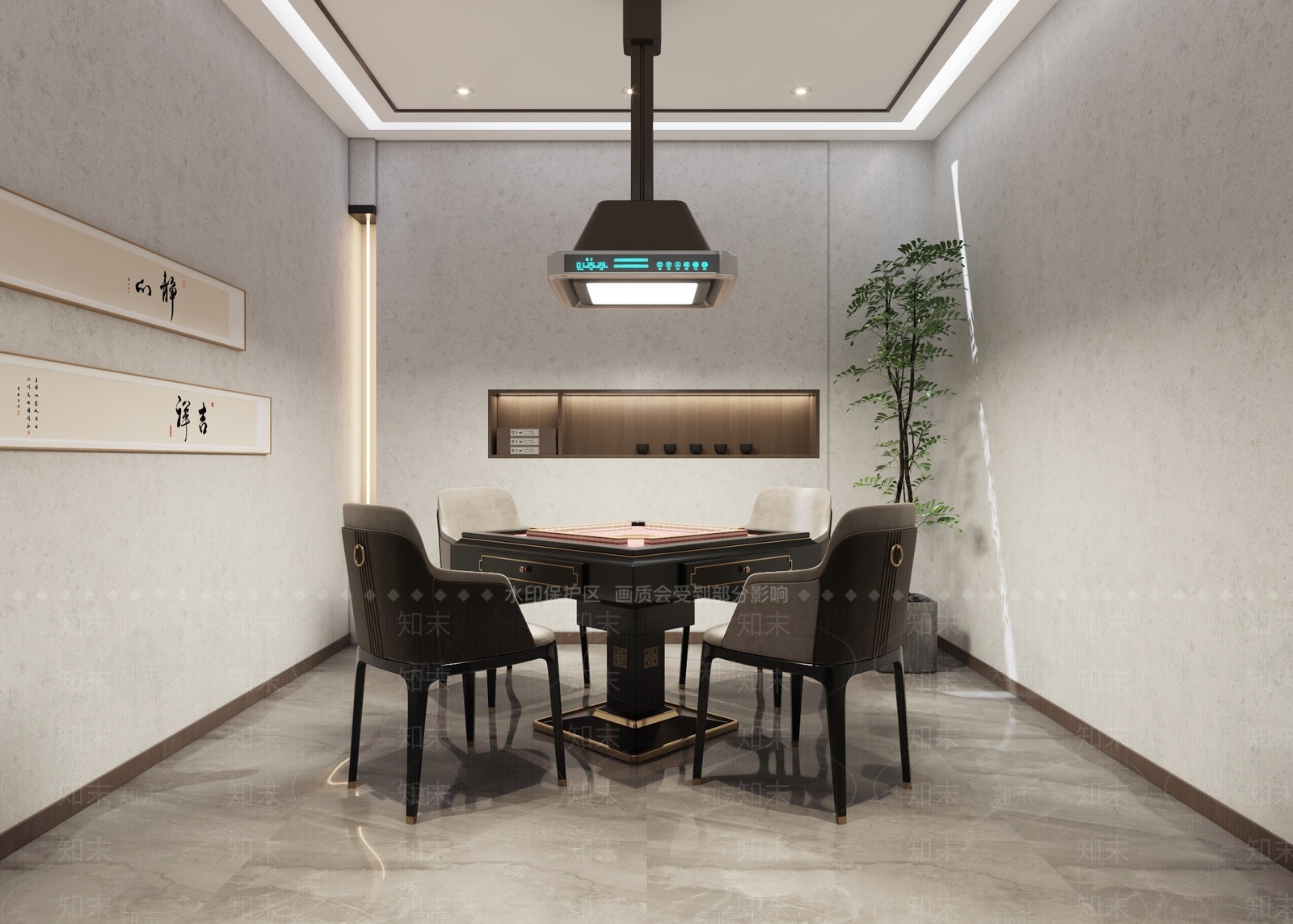 新中式棋牌室包房3D模型下载【ID:1137356730】