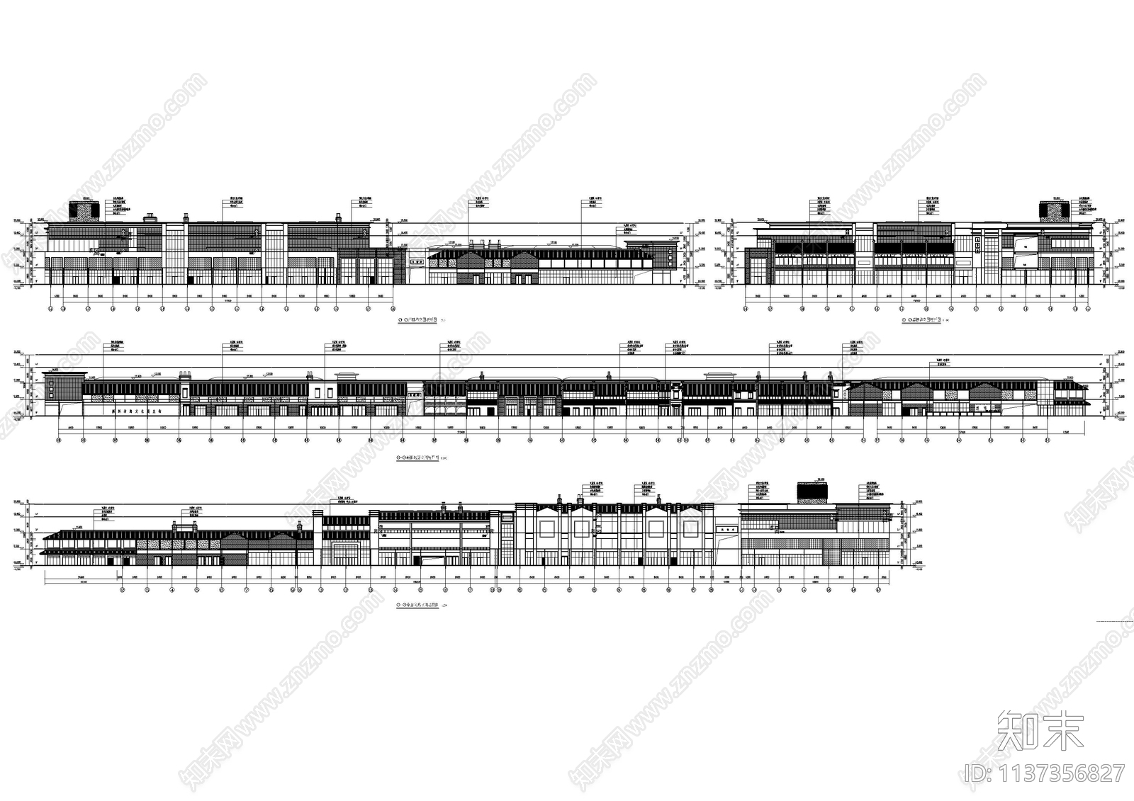 中山购物中心建筑cad施工图下载【ID:1137356827】