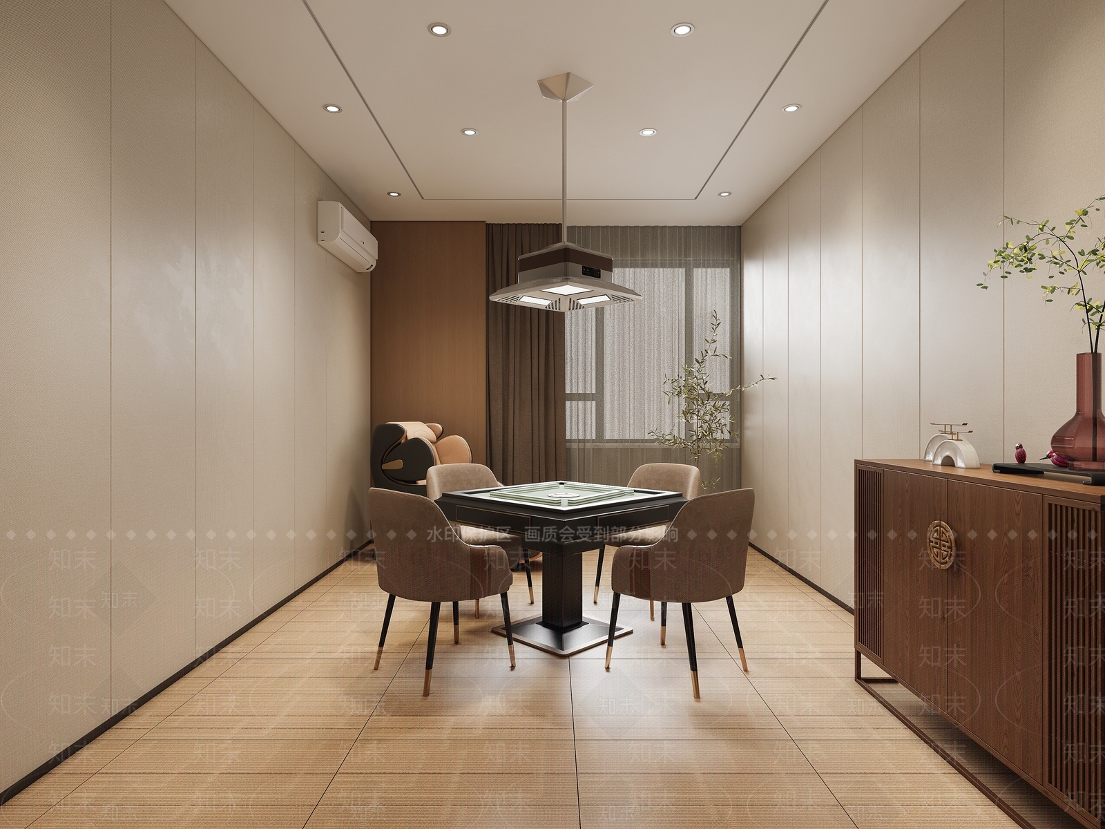 现代棋牌室SU模型下载【ID:1137364449】