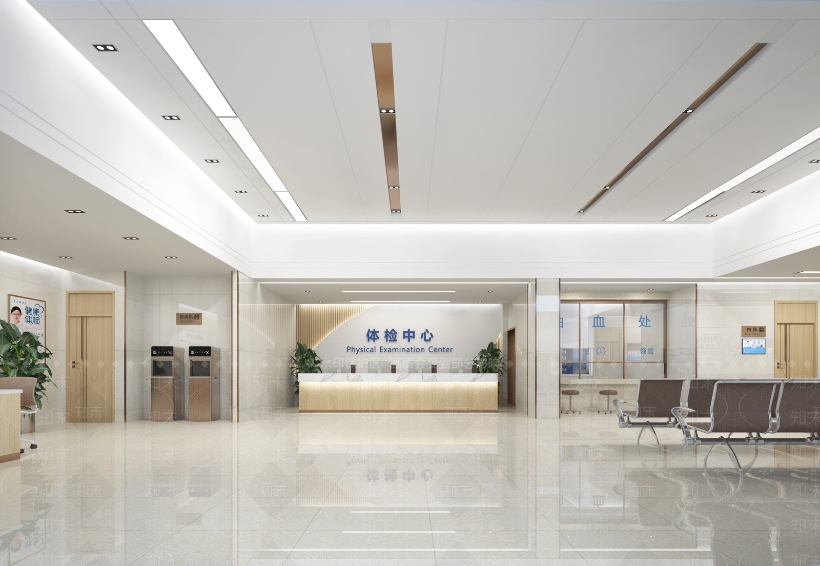 现代医院大厅SU模型下载【ID:1137366897】
