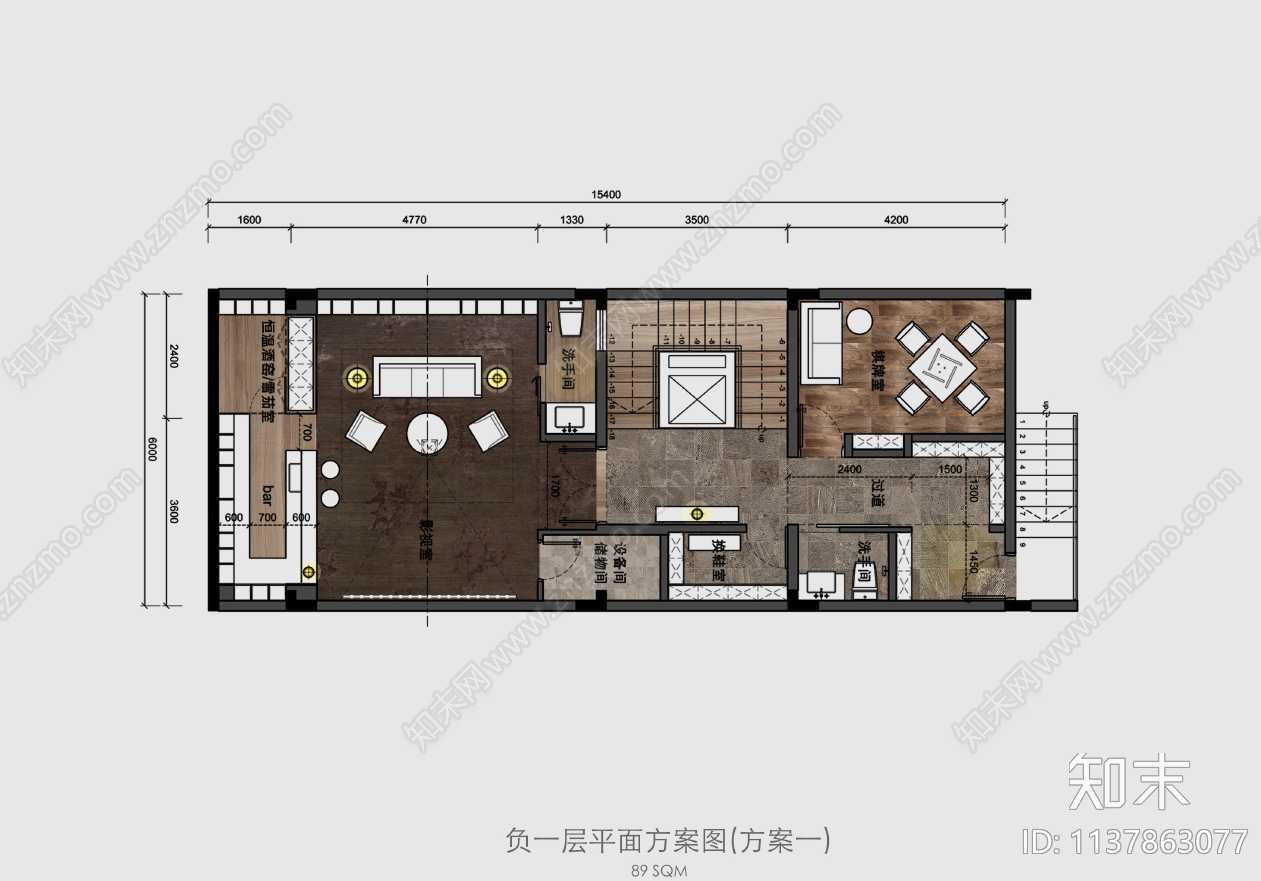 别墅平面方案图cad施工图下载【ID:1137863077】