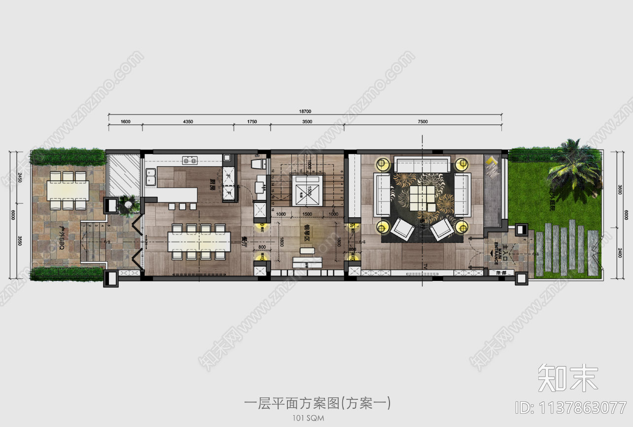 别墅平面方案图cad施工图下载【ID:1137863077】