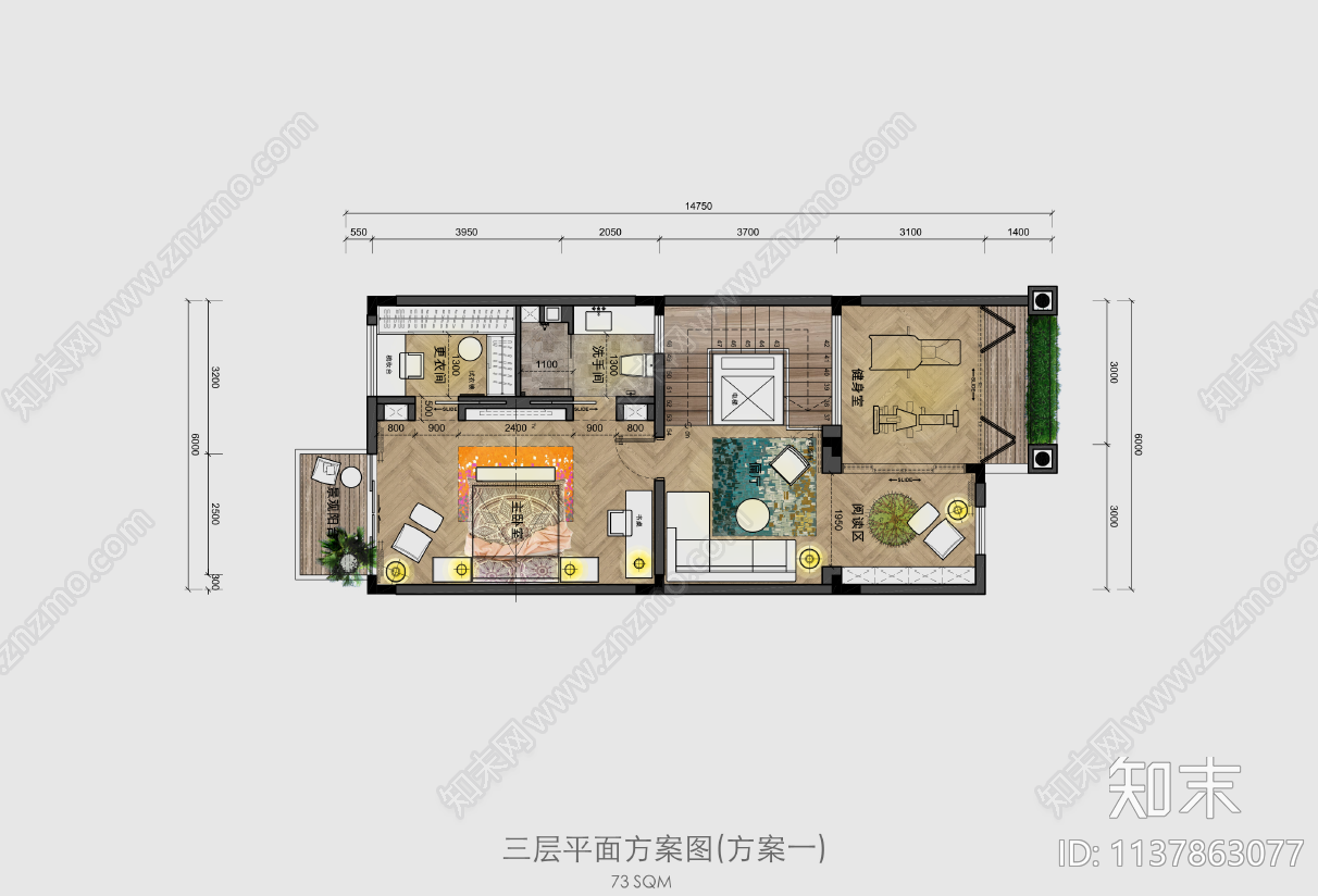 别墅平面方案图cad施工图下载【ID:1137863077】