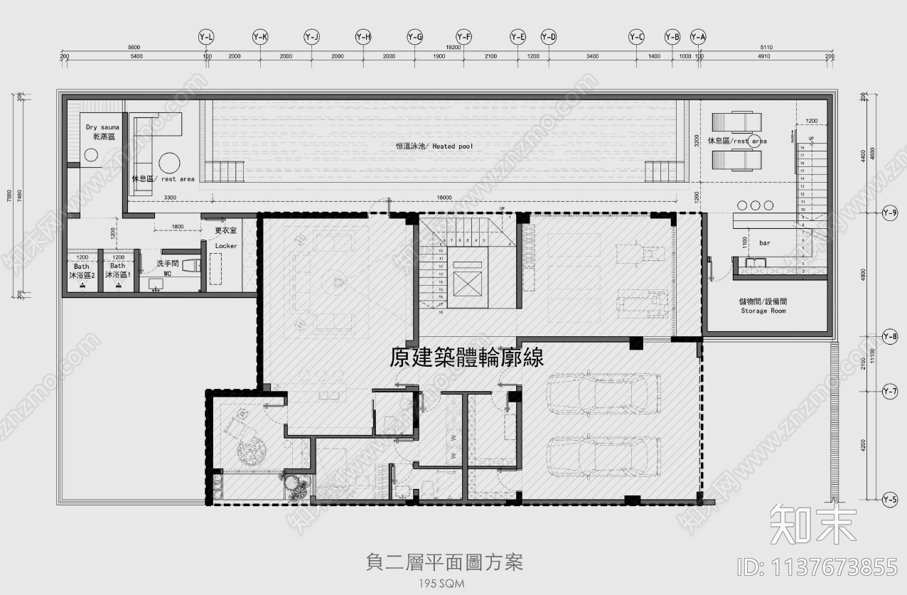 双拼别墅平面图cad施工图下载【ID:1137673855】