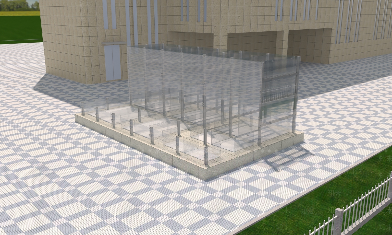 现代地铁出入口风亭3D模型下载【ID:1160565017】