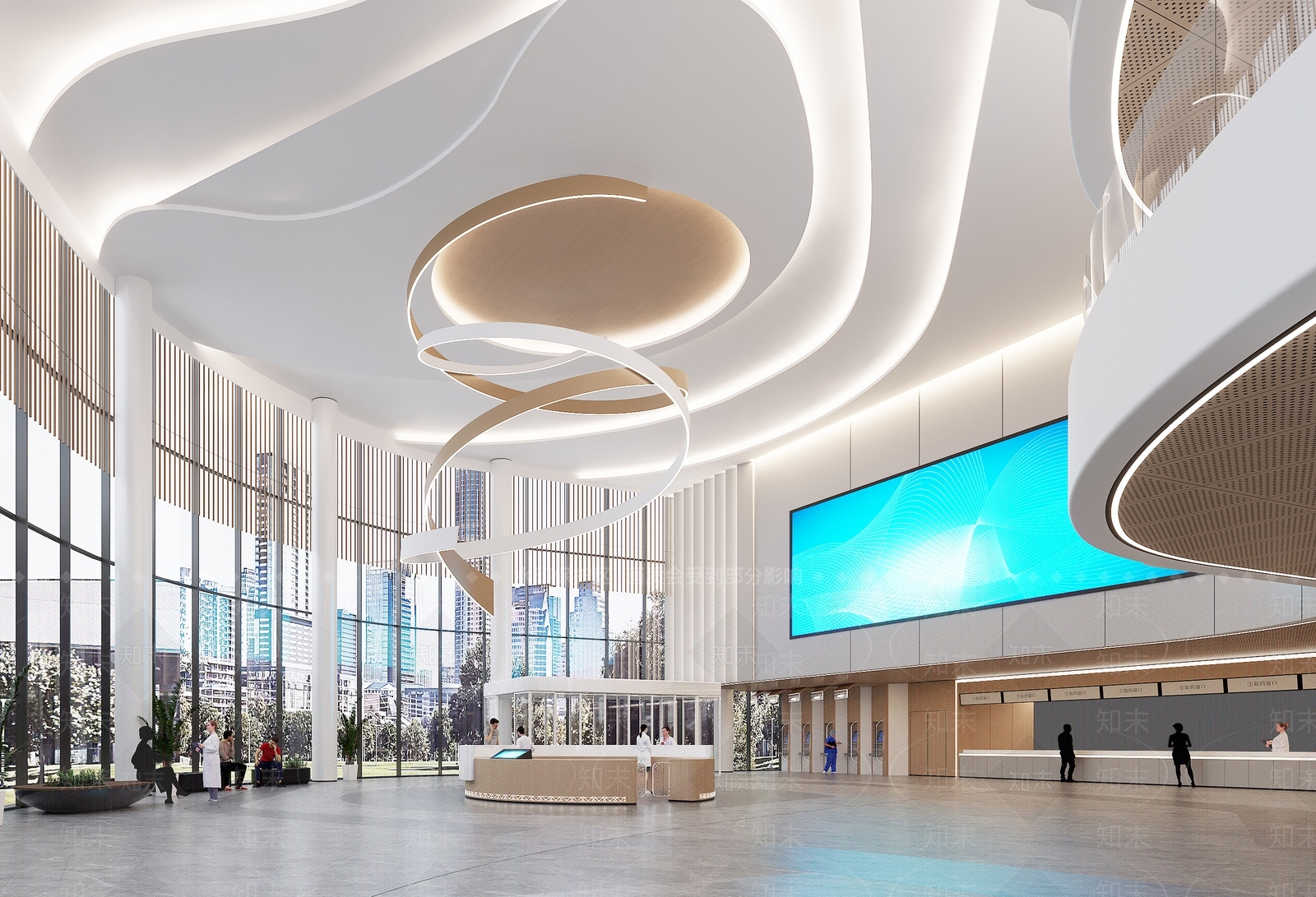 现代医院大厅SU模型下载【ID:1137380291】