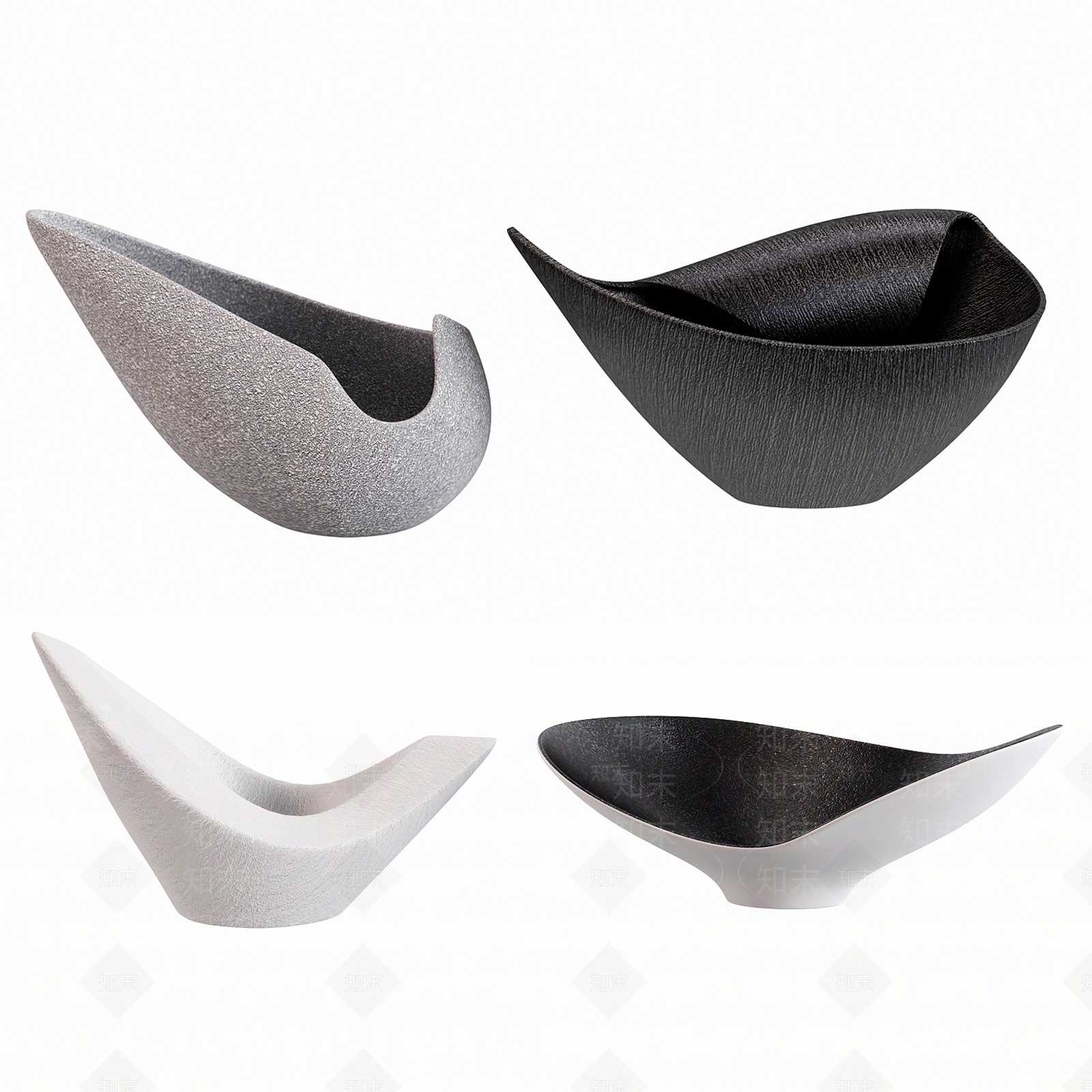 现代花盆陶瓷器皿3D模型下载【ID:1137385404】