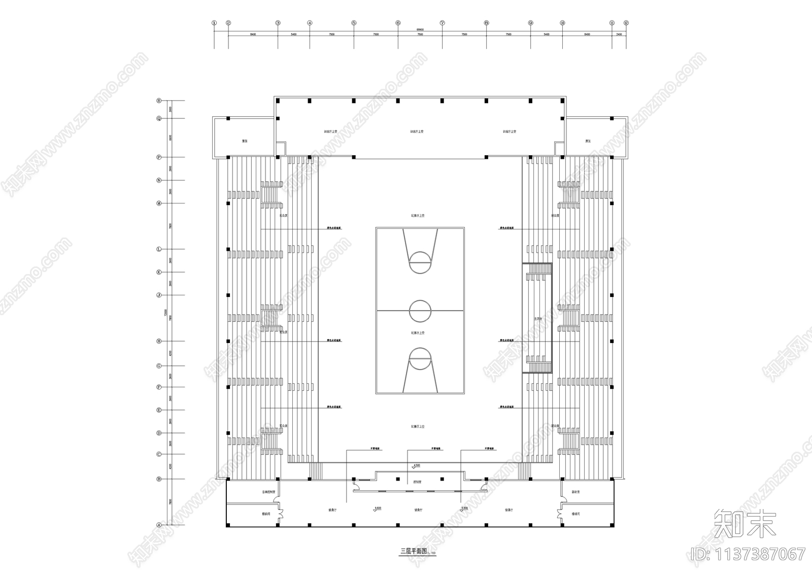 体育馆装修cad施工图下载【ID:1137387067】