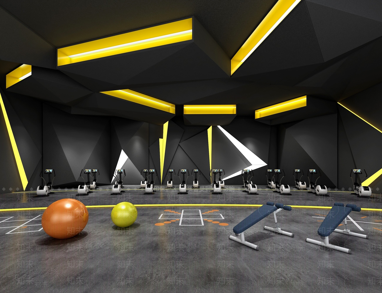 现代健身房3D模型下载【ID:1137388466】