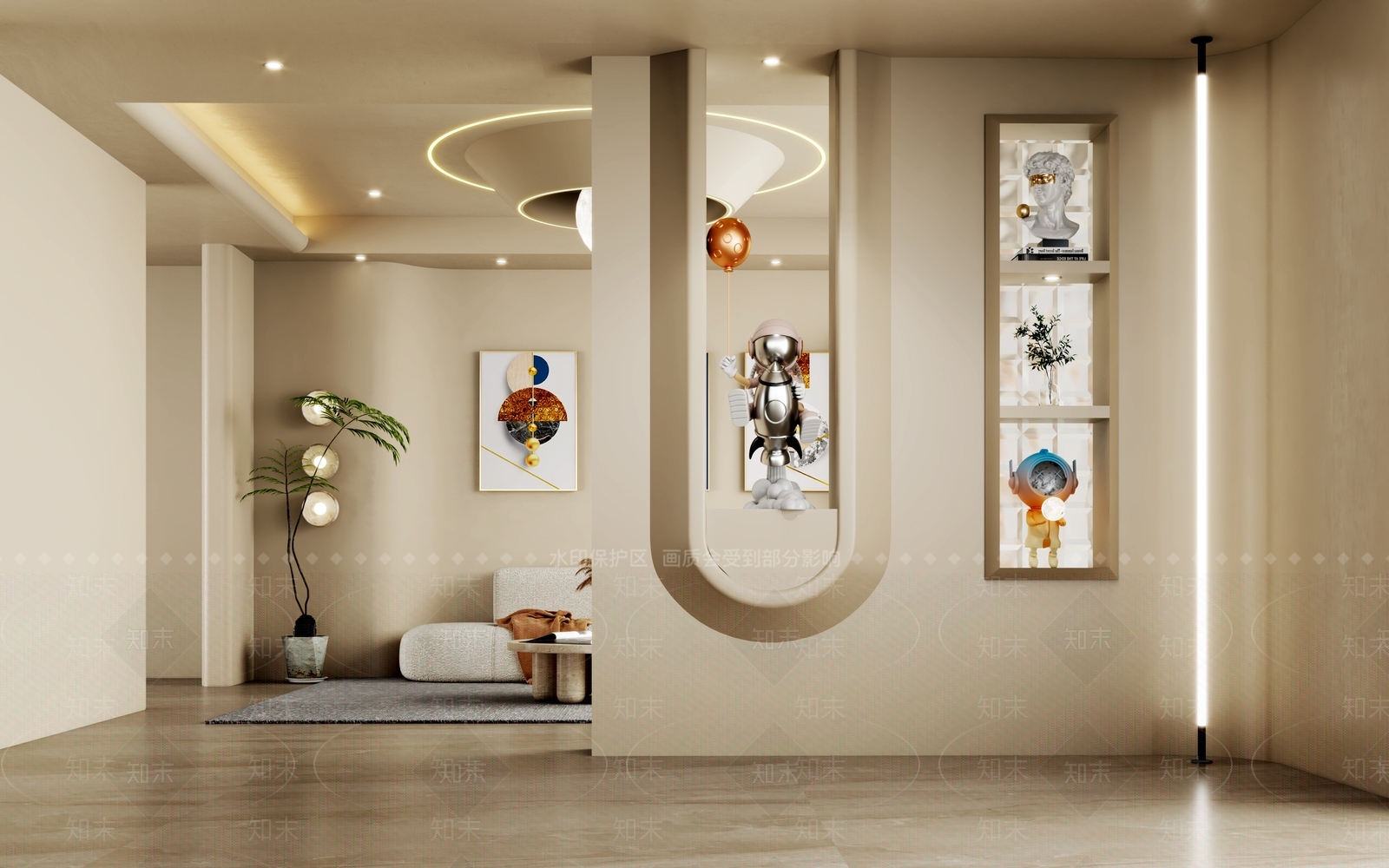 侘寂造型隔断3D模型下载【ID:1137389929】