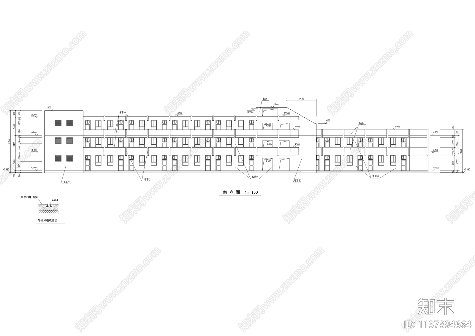 小学教学楼建筑cad施工图下载【ID:1137394664】