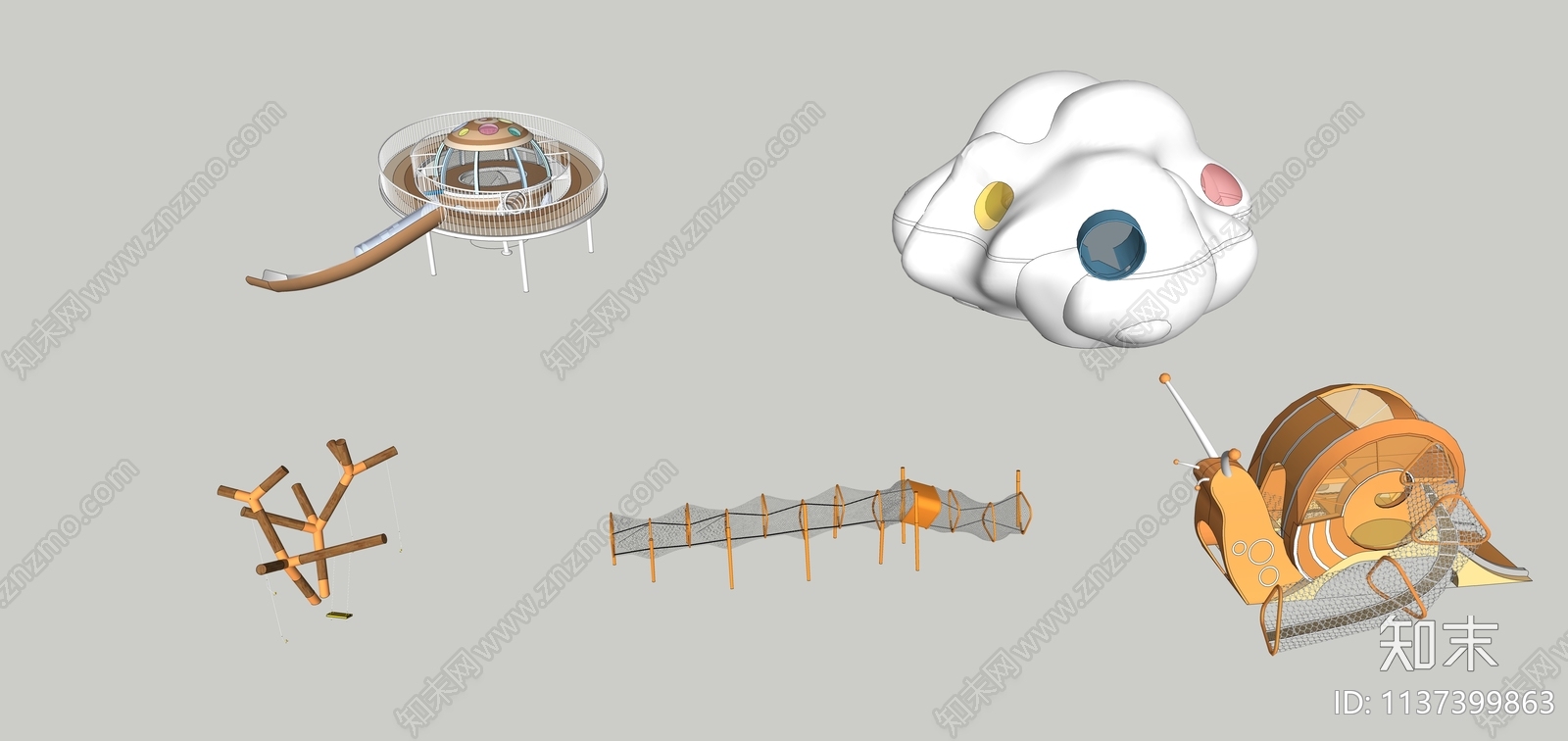 儿童游乐设施SU模型下载【ID:1137399863】