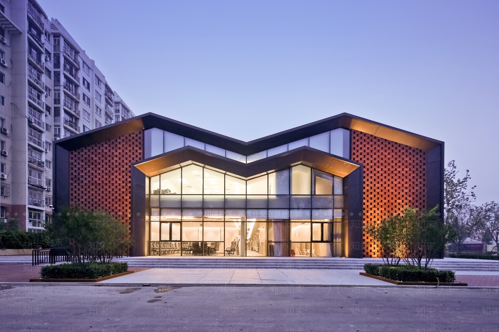 现代售楼处建筑SU模型精品下载_SketchUp模型_知末网