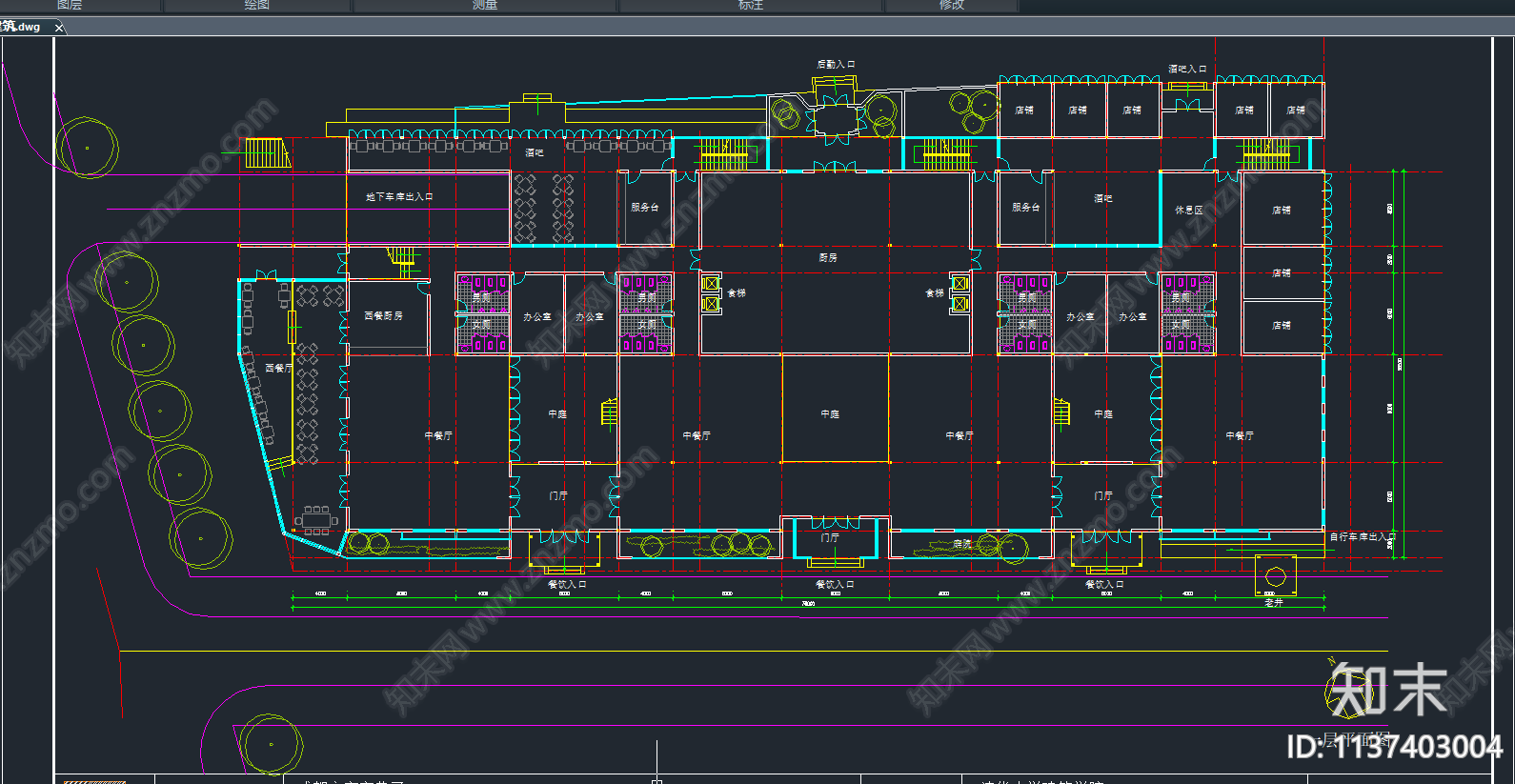 成都商业综合体建筑效果图cad施工图下载【ID:1137403004】