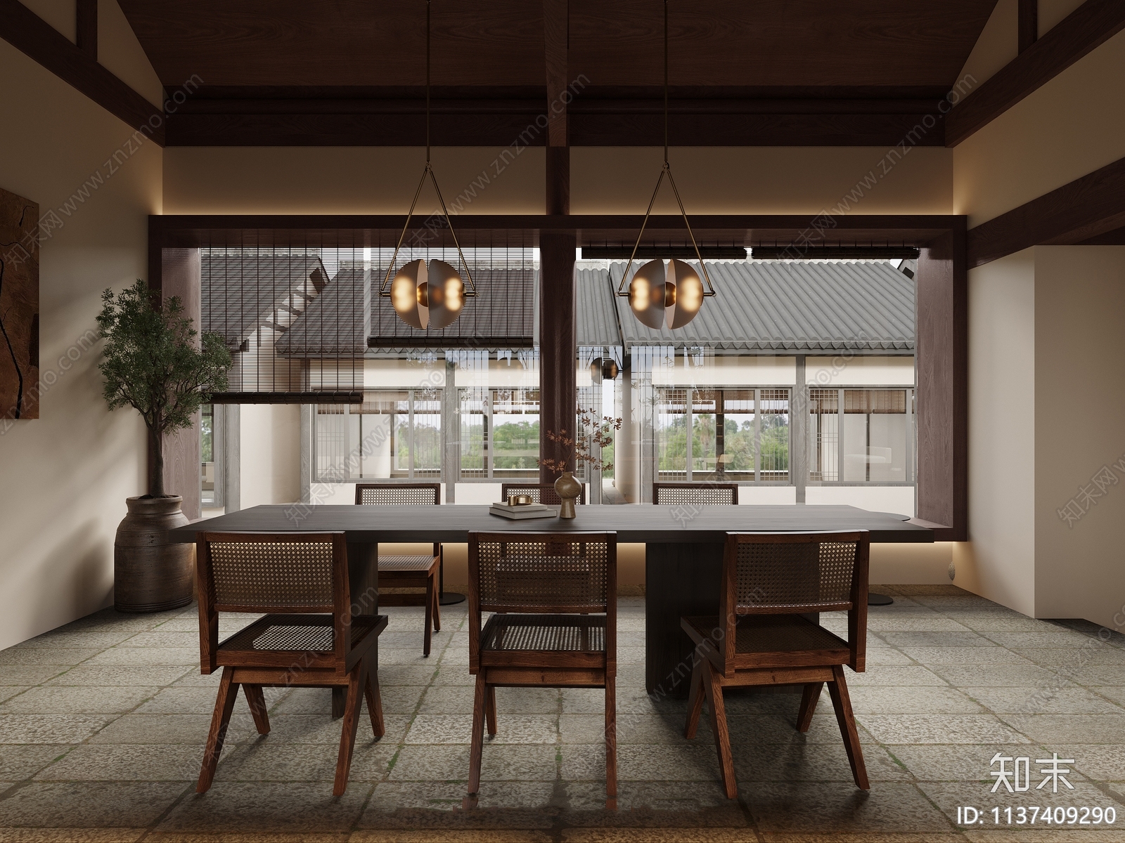 新中式咖啡店cad施工图下载【ID:1137409290】