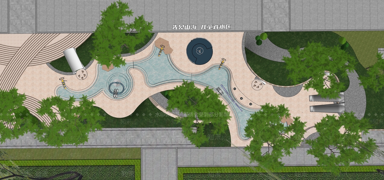 现代儿童游乐区SU模型下载【ID:1137411238】