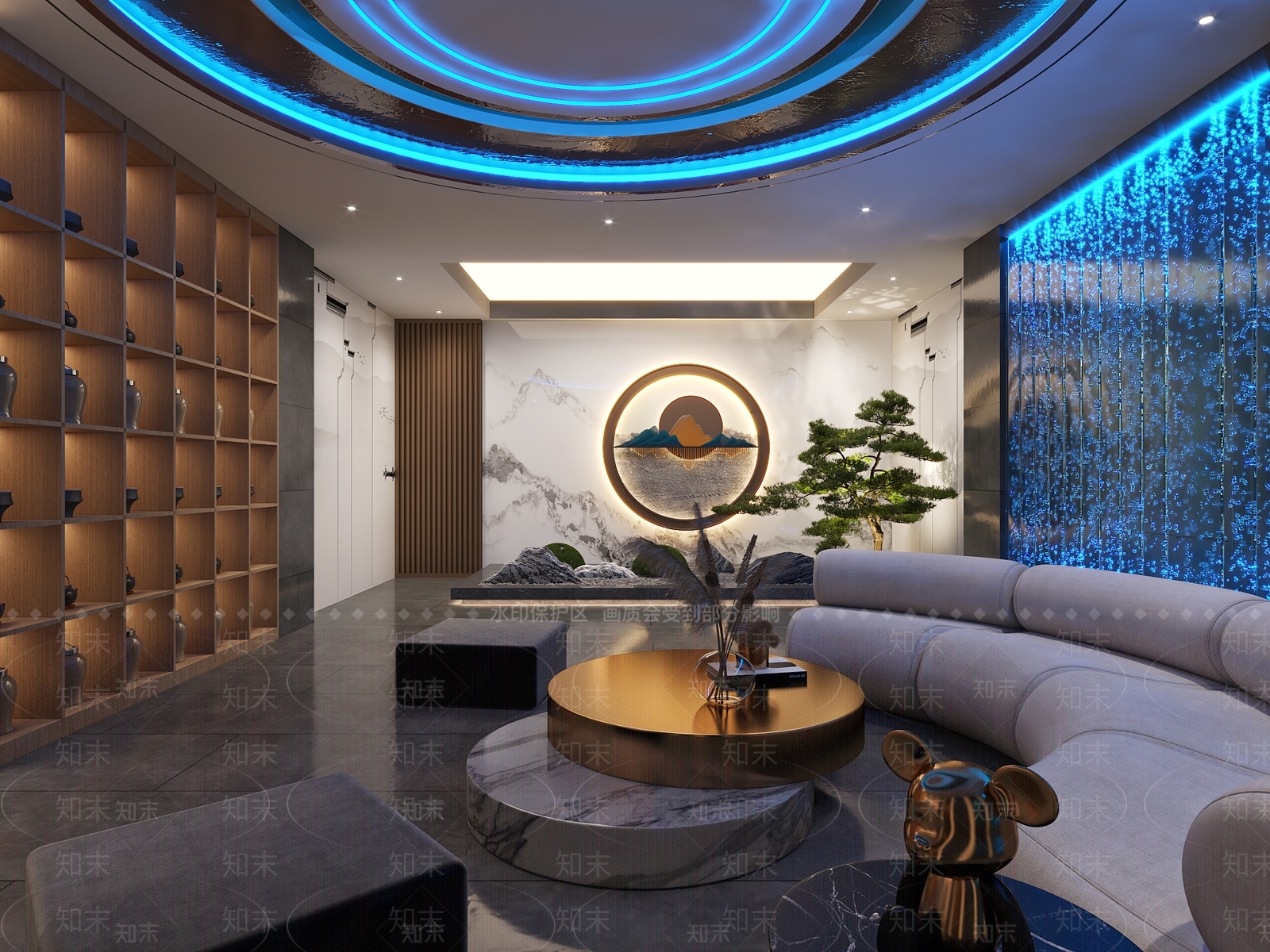 新中式洗浴中心3D模型下载【ID:1137417446】