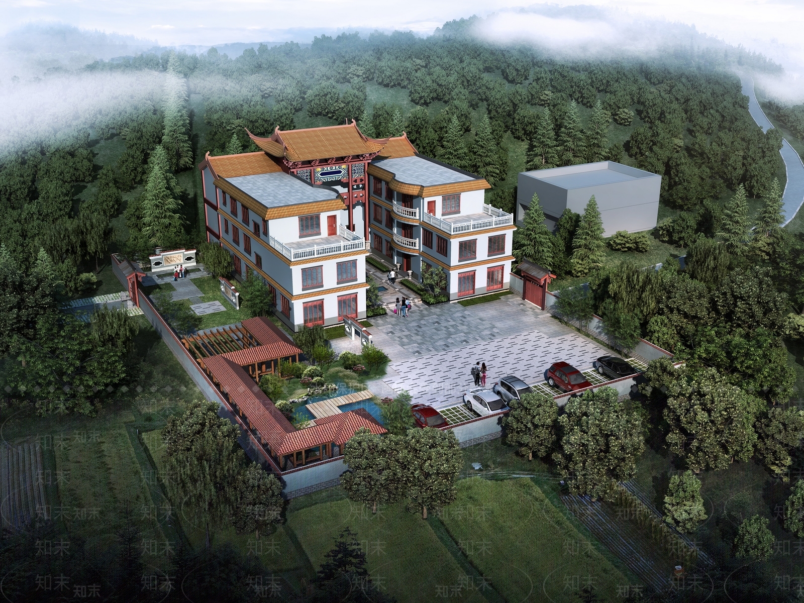 中式宗亲祠堂3D模型下载【ID:1137421444】