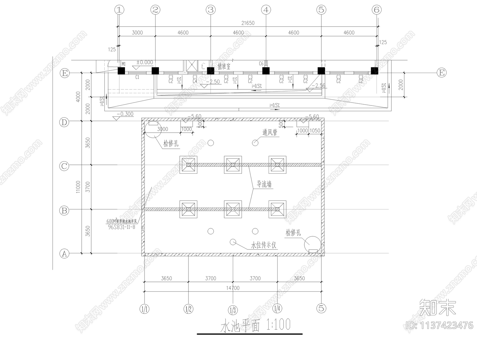 配电房及泵房建筑cad施工图下载【ID:1137423476】