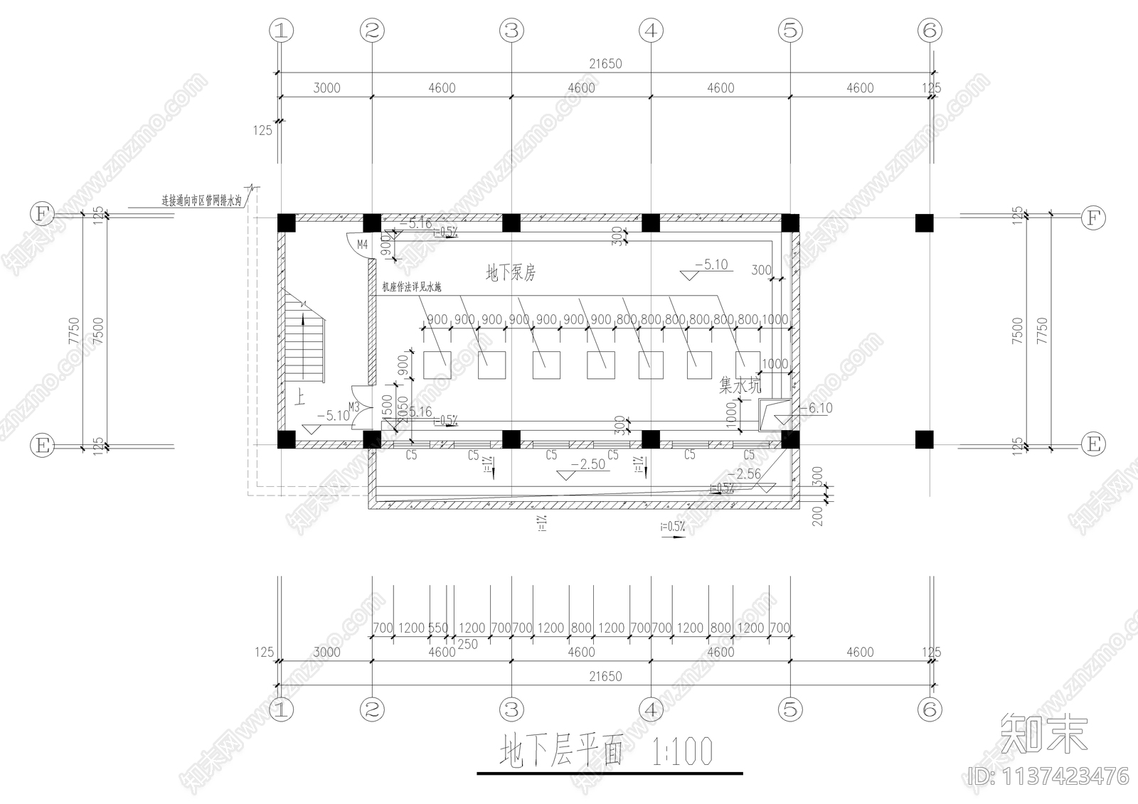 配电房及泵房建筑cad施工图下载【ID:1137423476】