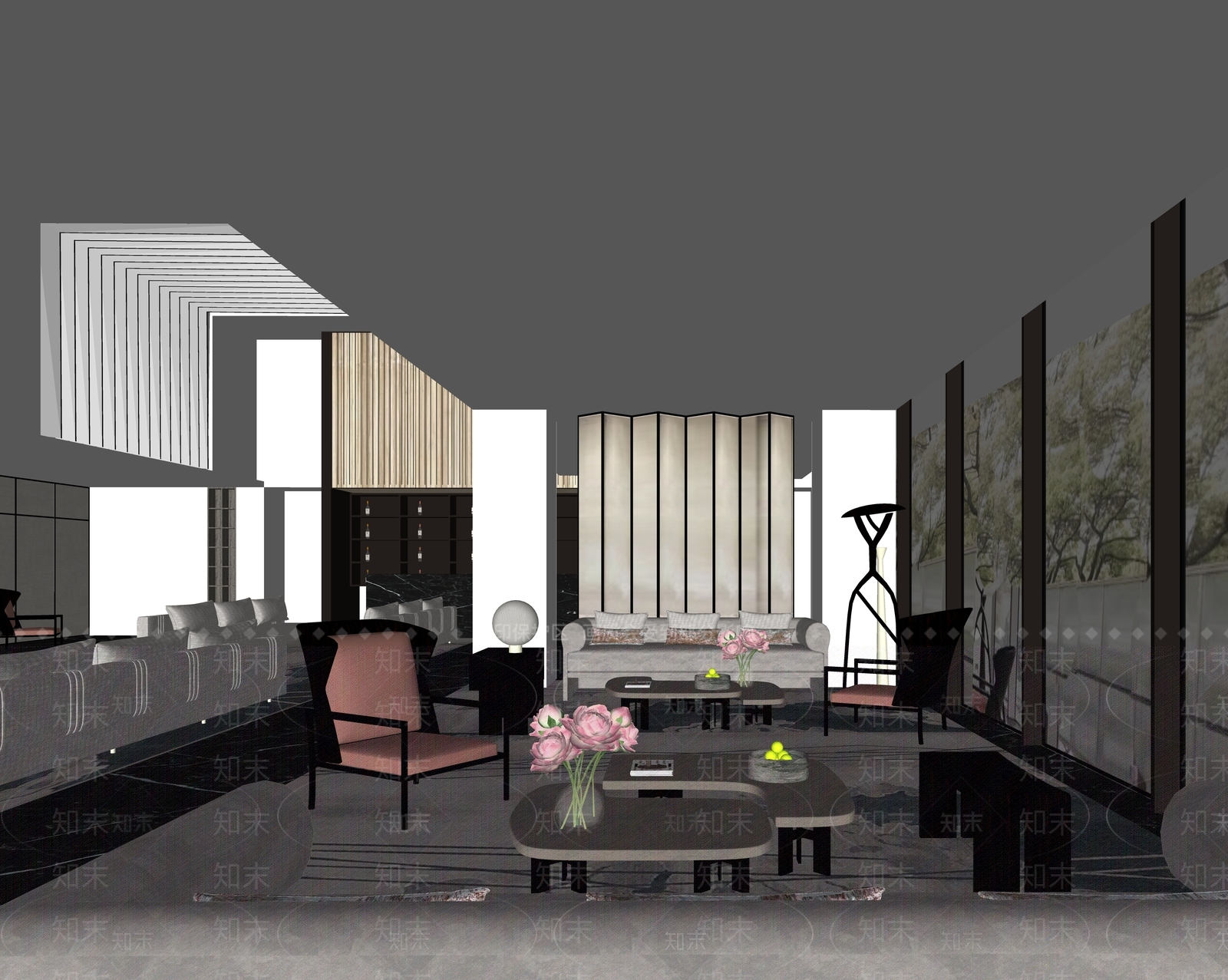 现代售楼处内部SU模型下载【ID:1137427684】