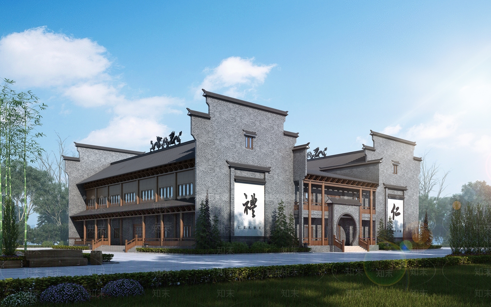 中式徽派祠堂3D模型下载【ID:1137430698】