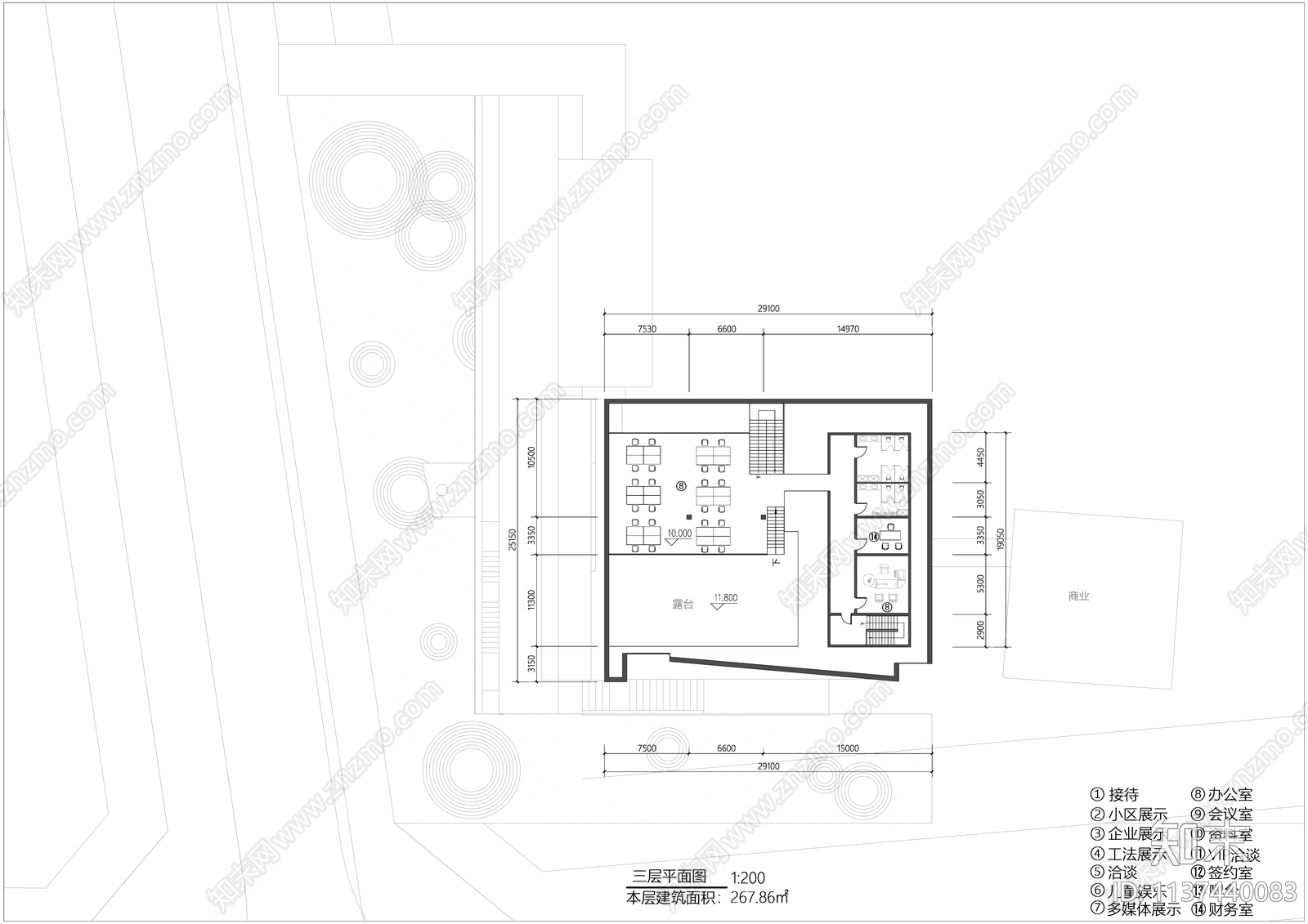 简约售楼处商展中心建筑效果图cad施工图下载【ID:1137440083】