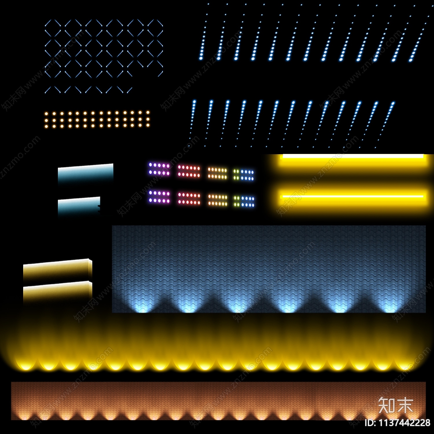 园林景观灯光素材贴图下载【ID:1137442228】