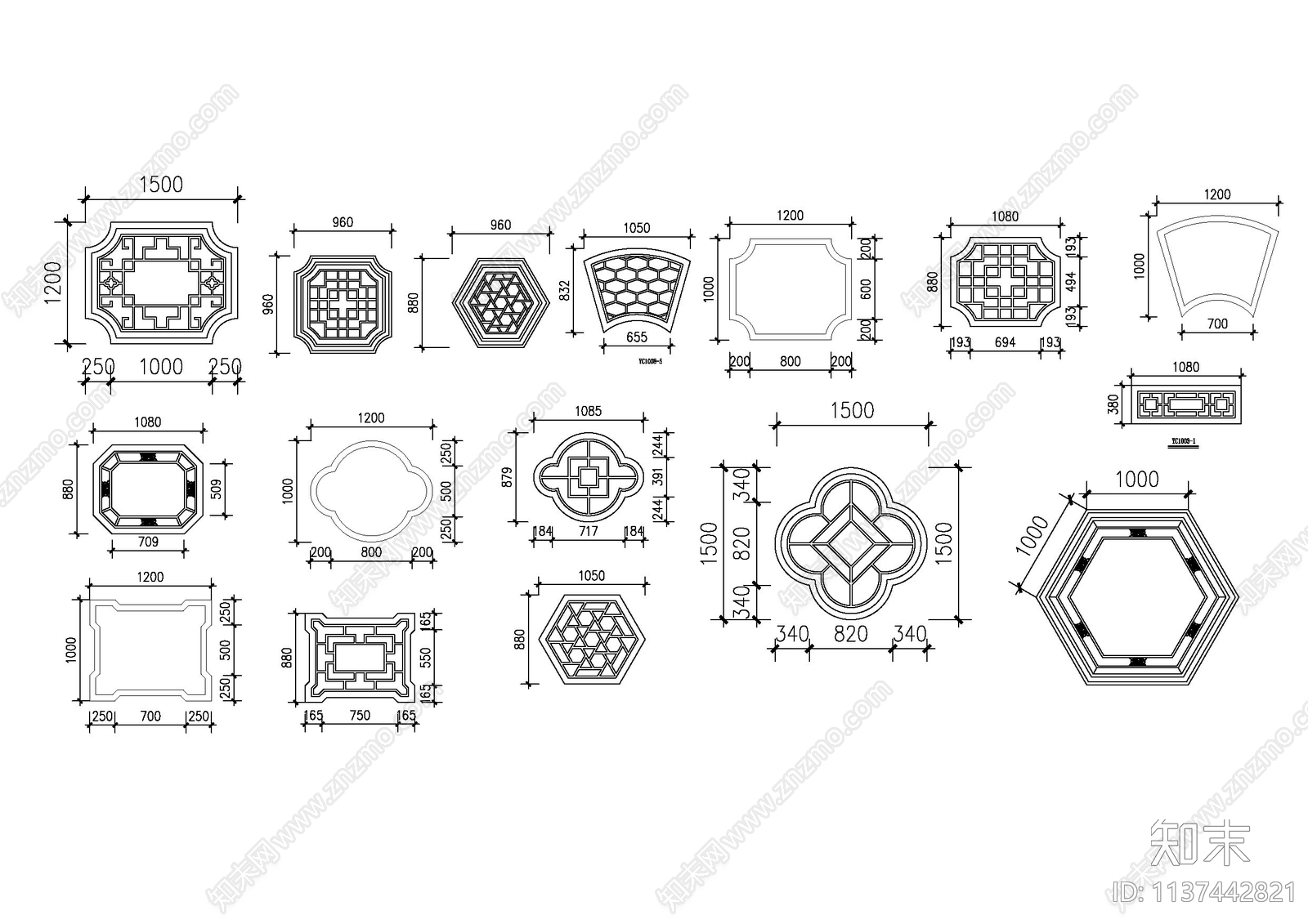 古建筑窗施工图下载【ID:1137442821】