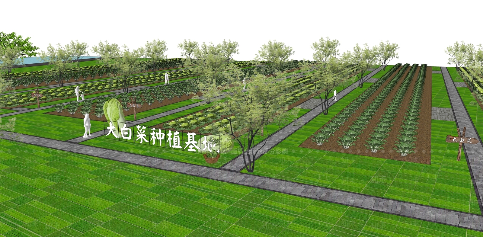 现代乡村农业种植公园SU模型下载【ID:1137443491】