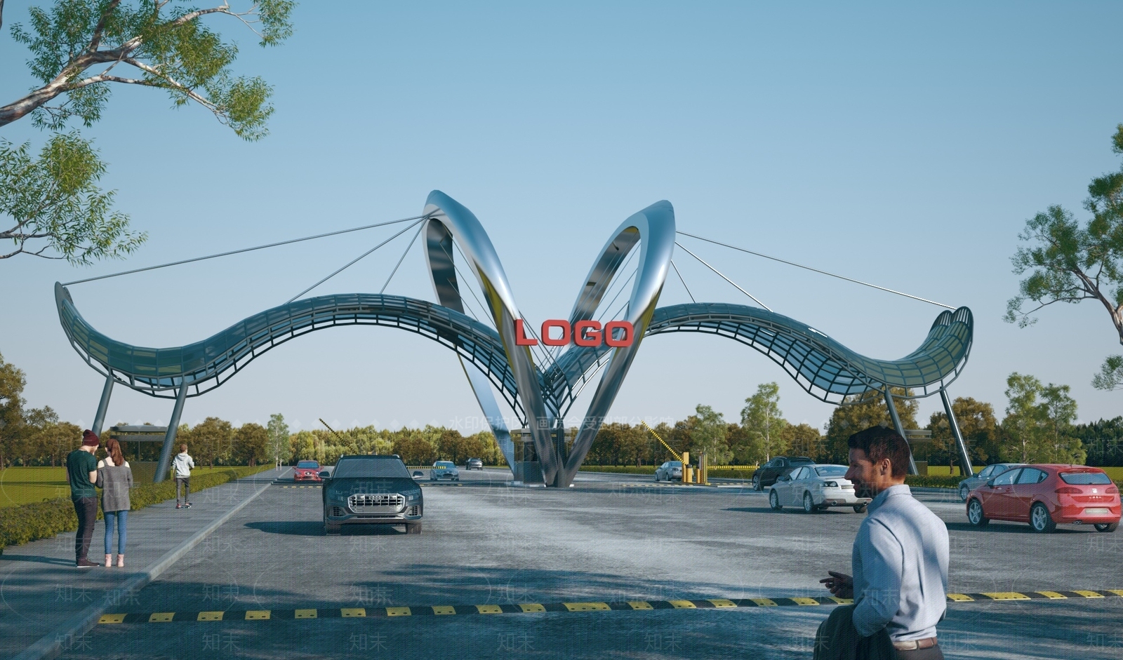 现代大门3D模型下载【ID:1137452885】